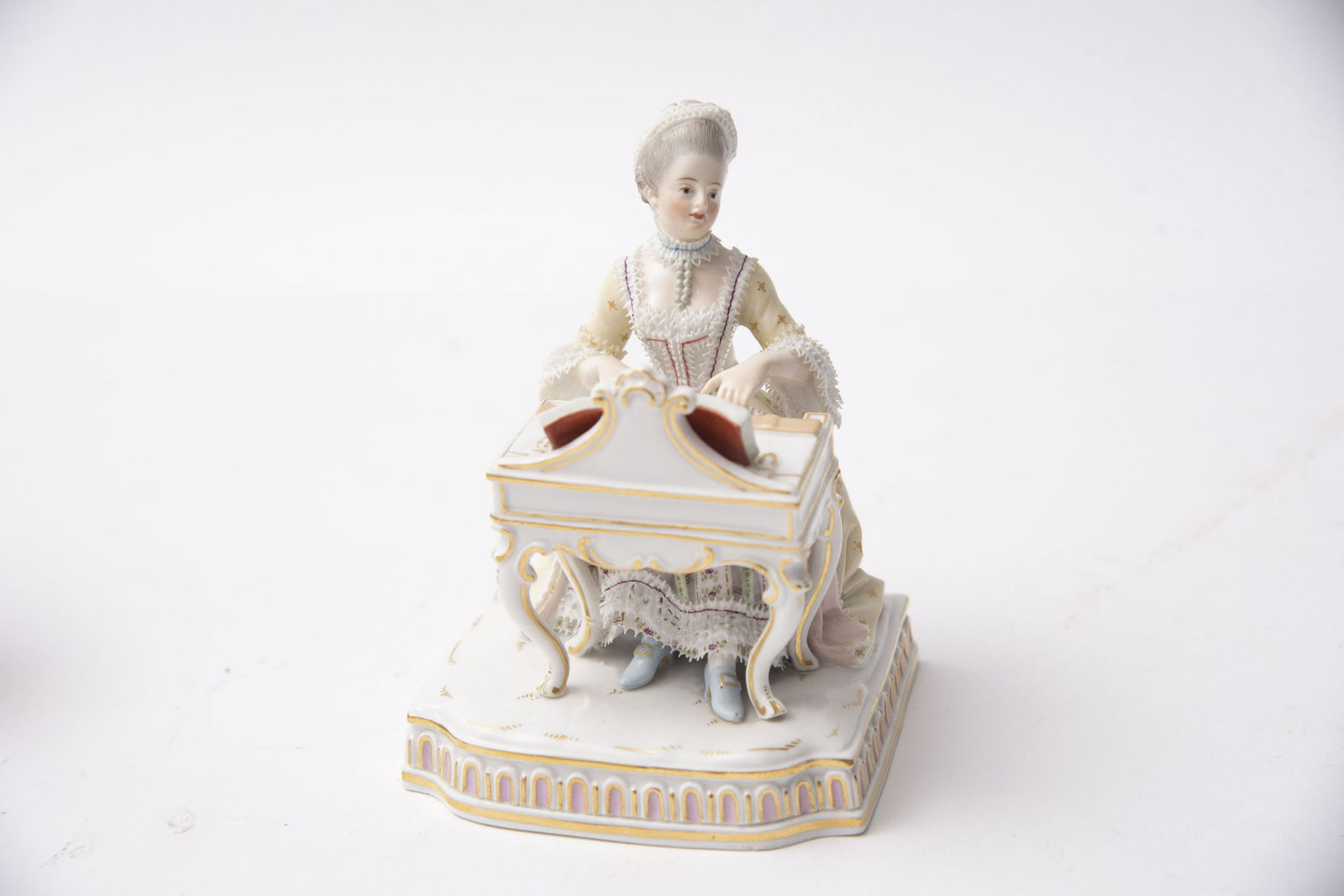 Meissen Figure of Woman Playing Piano (1 of 2)