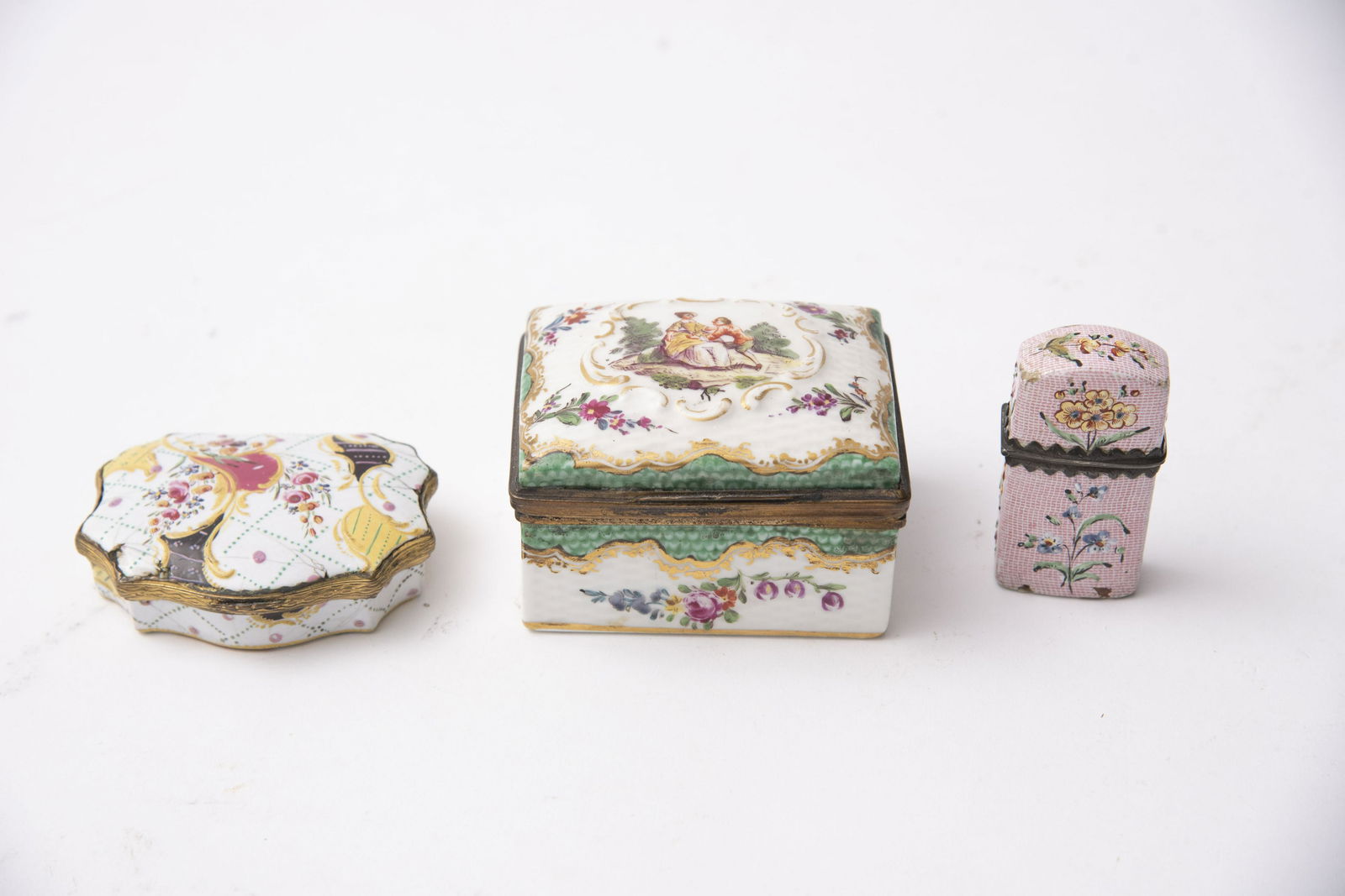 Three Early Enamel and Porcelain Table Articles (1 of 3)