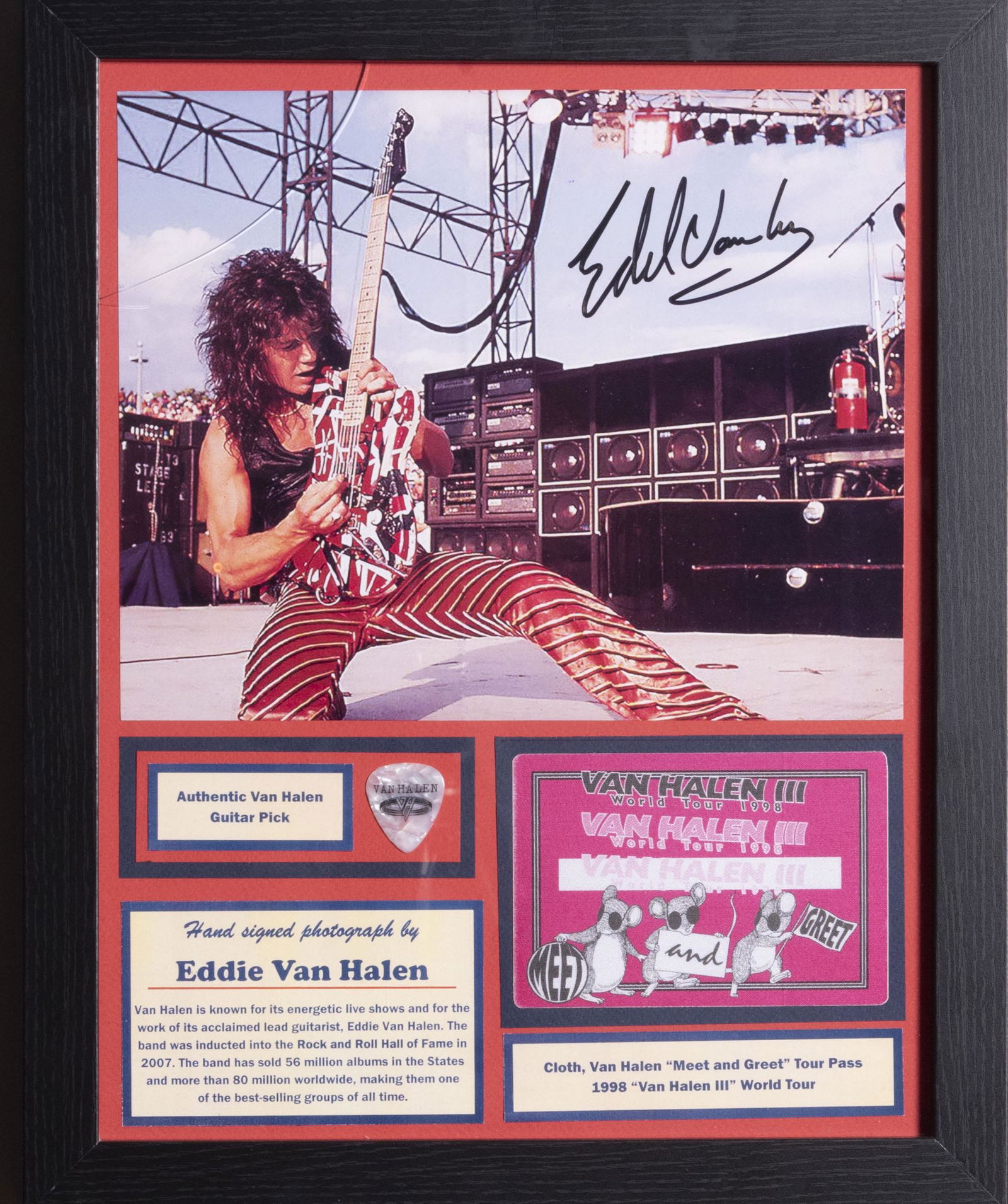 Van Halen Signed Photo Tour Pass And Pick (1 of 1)