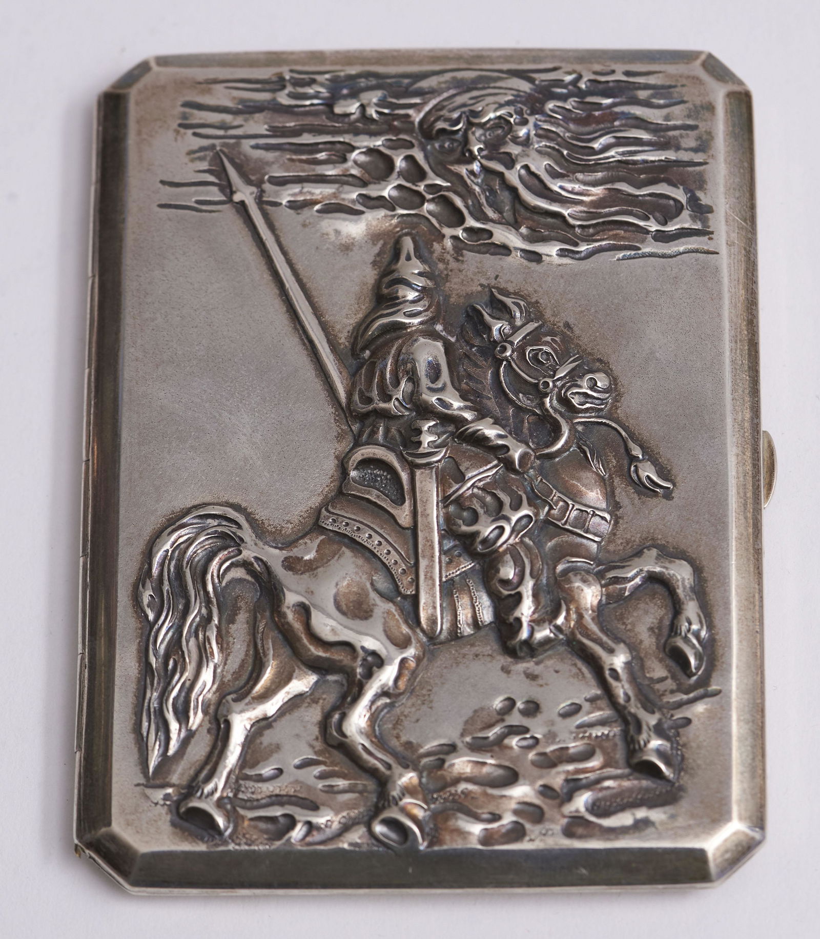 Russian "84" Silver Cigarette Case 4" in length (1 of 2)