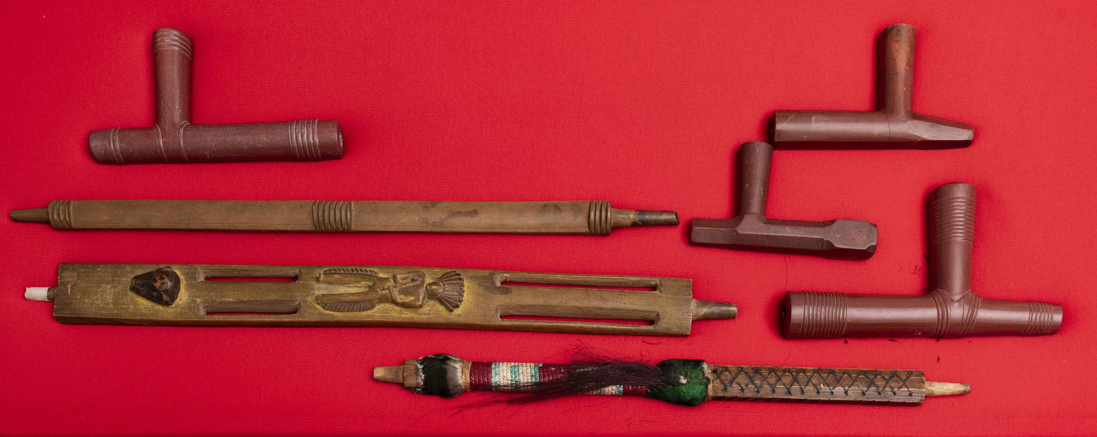 Group of Antique Native American Peace Pipes Lengths of (1 of 3)