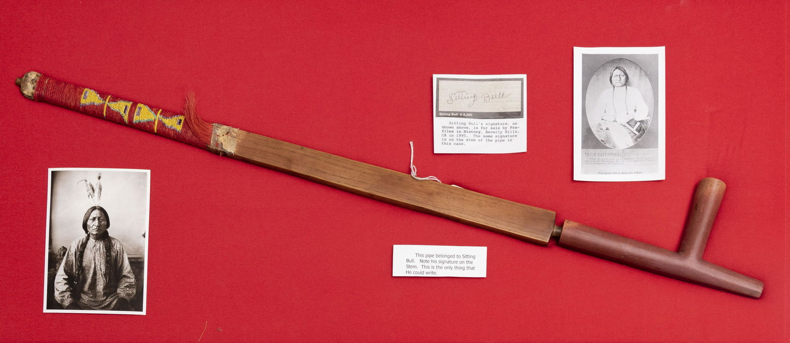 Native American Peace Pipe Bearing the Signature of (1 of 2)