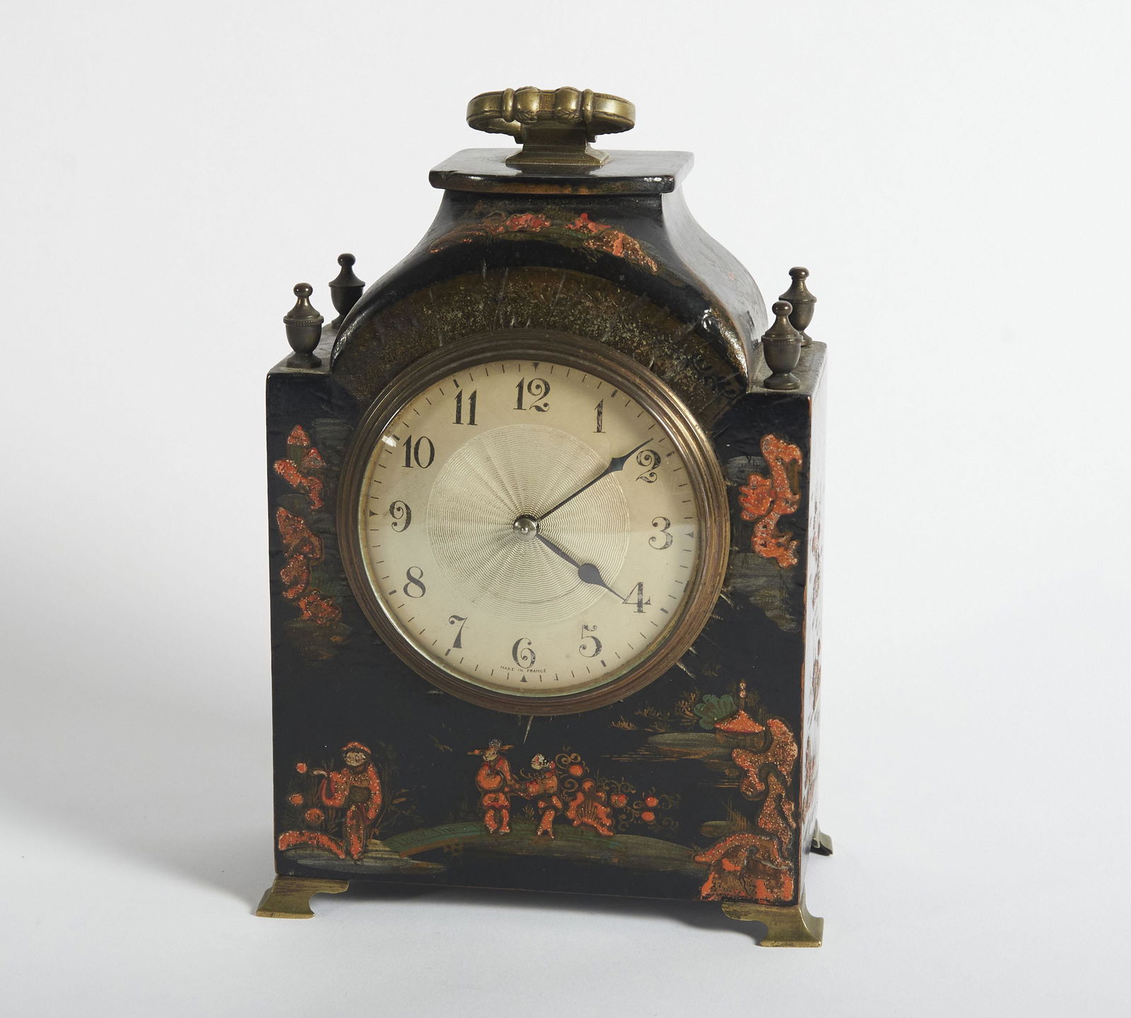Antique French Chinoiserie Desk Clock 8" Tall, 5.5" (1 of 3)