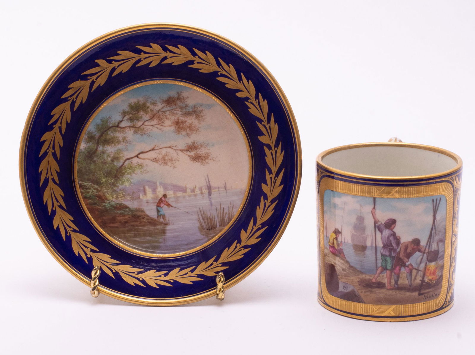 Fine and early Sevres cup and saucer Cup Height 2.75", (1 of 4)