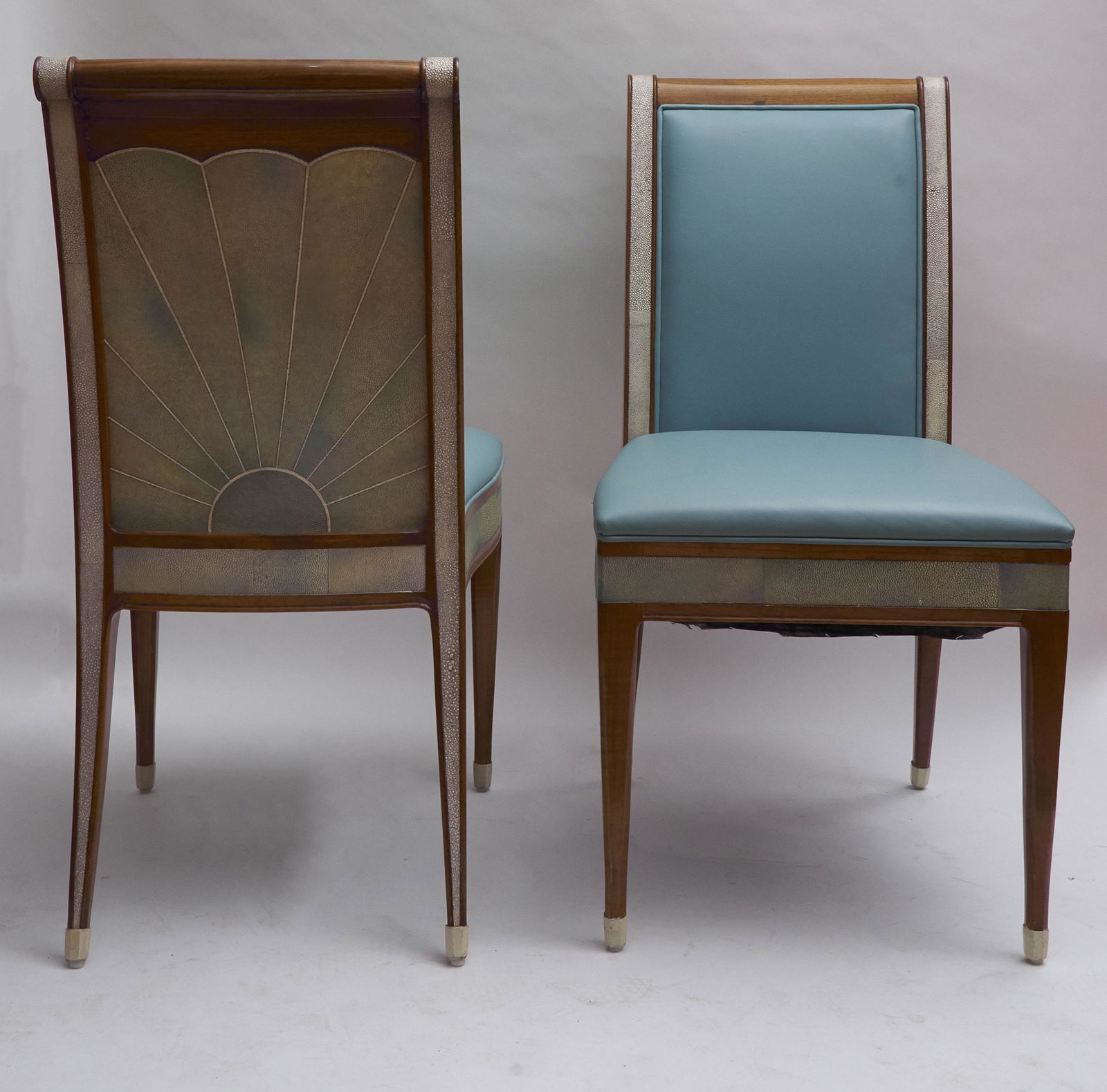 Set of Eight Art Deco Style Mahogany and Shagreen (1 of 3)