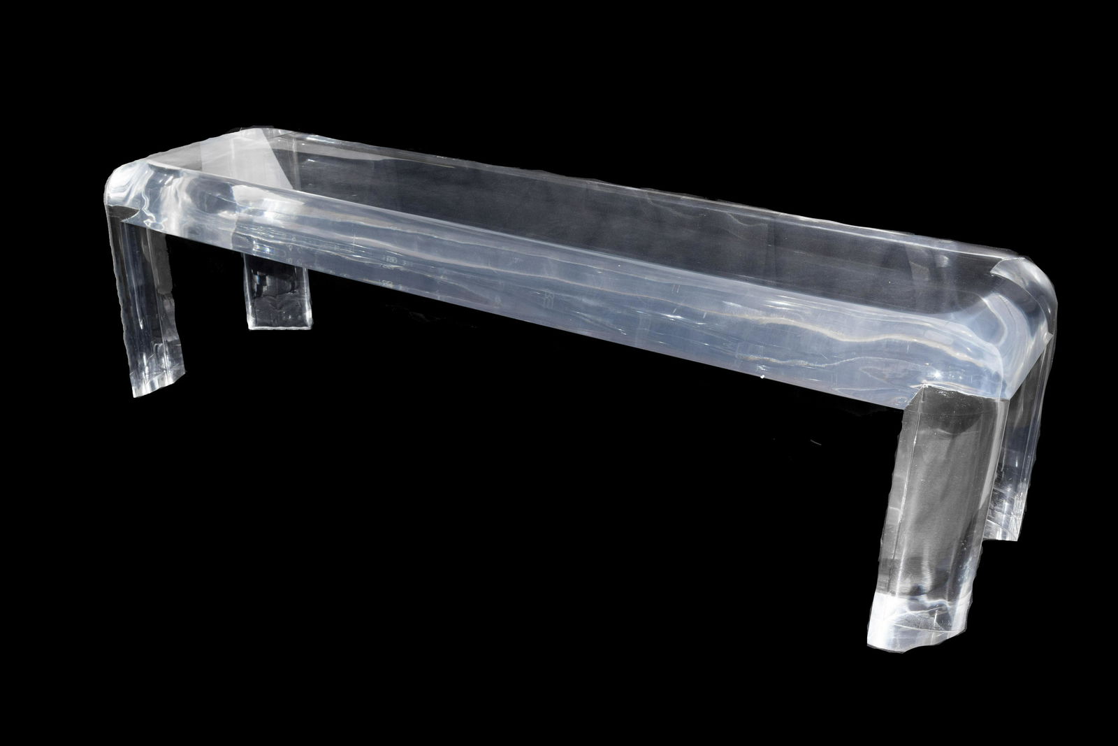 Heavy Solid Lucite Rounded Bench Length: 61 inches; (1 of 1)