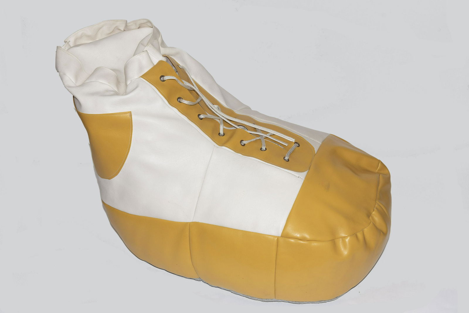1970s White and Yellow De Sede Sneaker Bean Bag Chair (1 of 1)