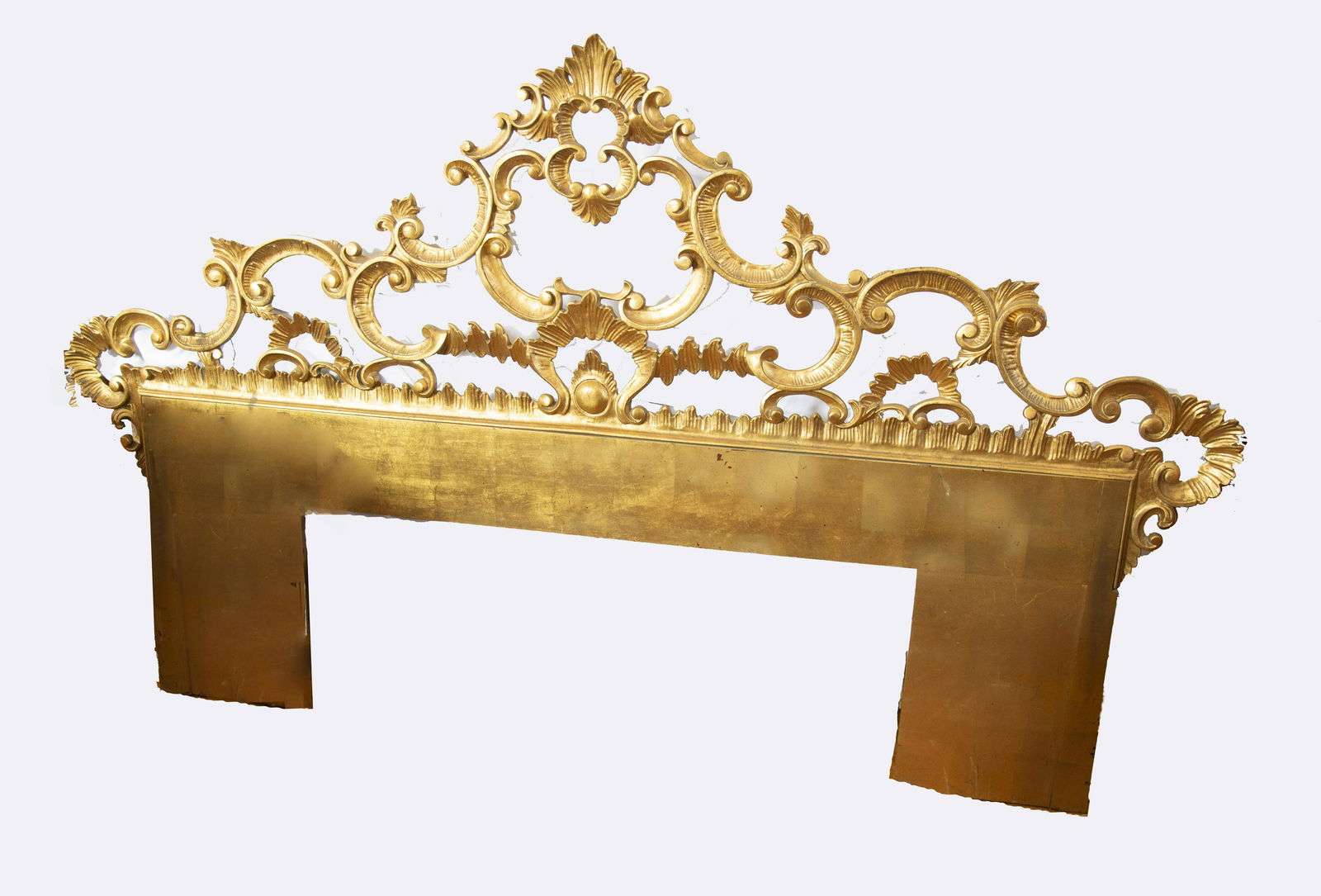 Gilt Metal Scalloped King Size Headboard. (1 of 1)