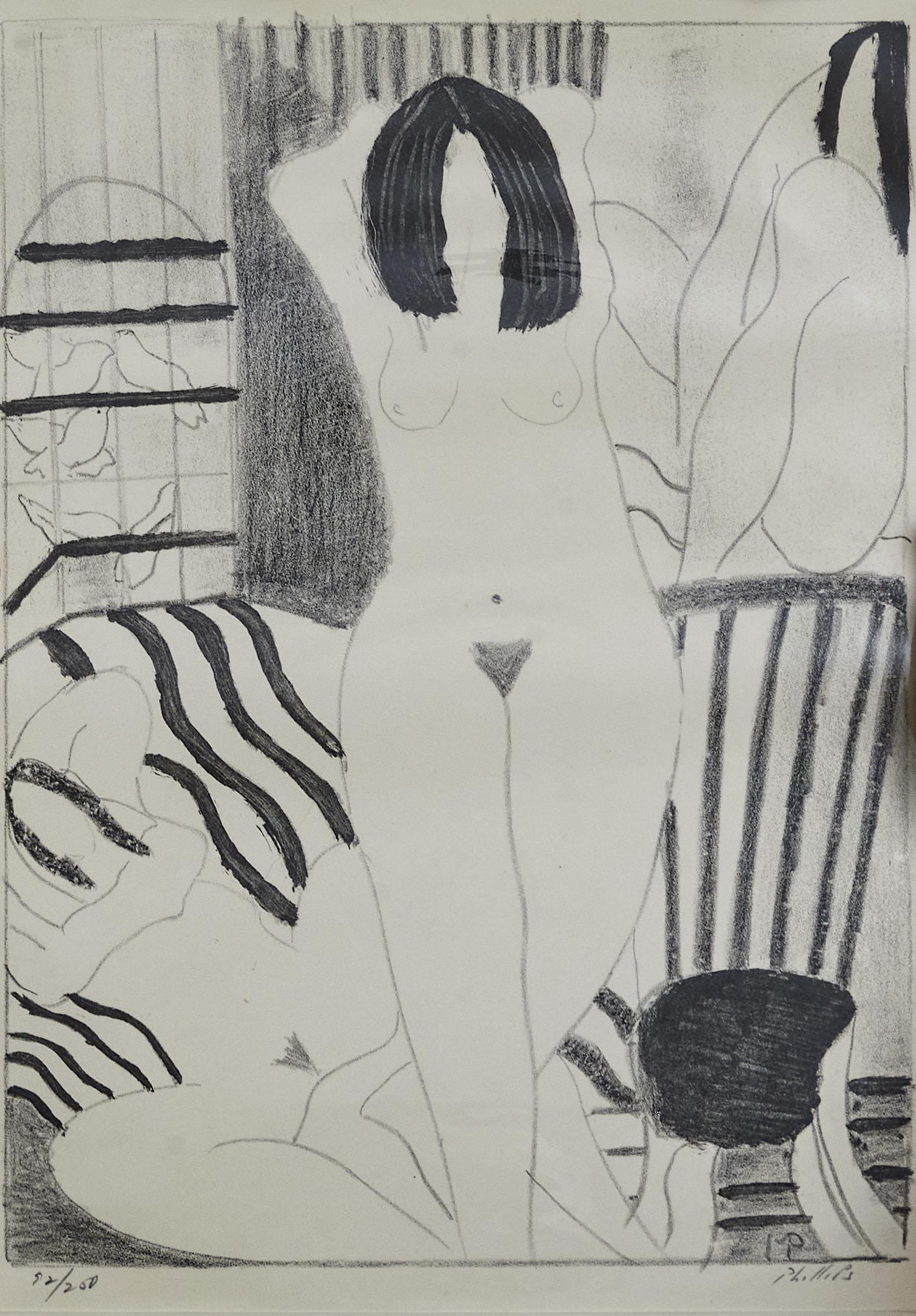 Matt Phillips, American (b. 1927), Interior with Nudes: Matt PhillipsAmerican (b. 1927)Interior with Nudes and Doveslithograph, ed/ 92/250signed and numbered in pencil lower margin, unframed, matted.14 x 10 inches