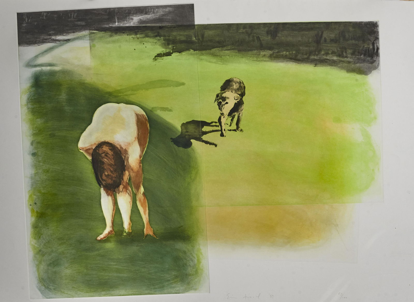 Eric Fischl, American (b. 1948), Beach Scene, Dog, (1 of 1)