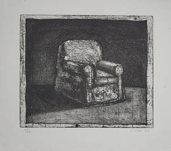 John Lees, American, Upholstered Armchair, 1983,: John LeesAmericanUpholstered Armchair, 1983etching with aquatint, ed. 35/44signed, dated and numbered in pencil lower margin, unframed.15 1/2 x 18 1/2 inches