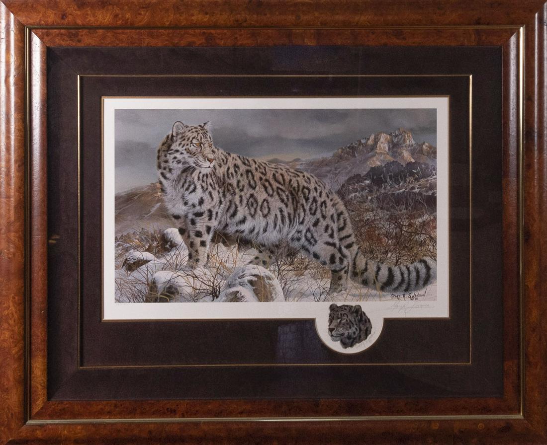 Gary Swanson, American, Snow Leopard, offset lithograph (1 of 2)