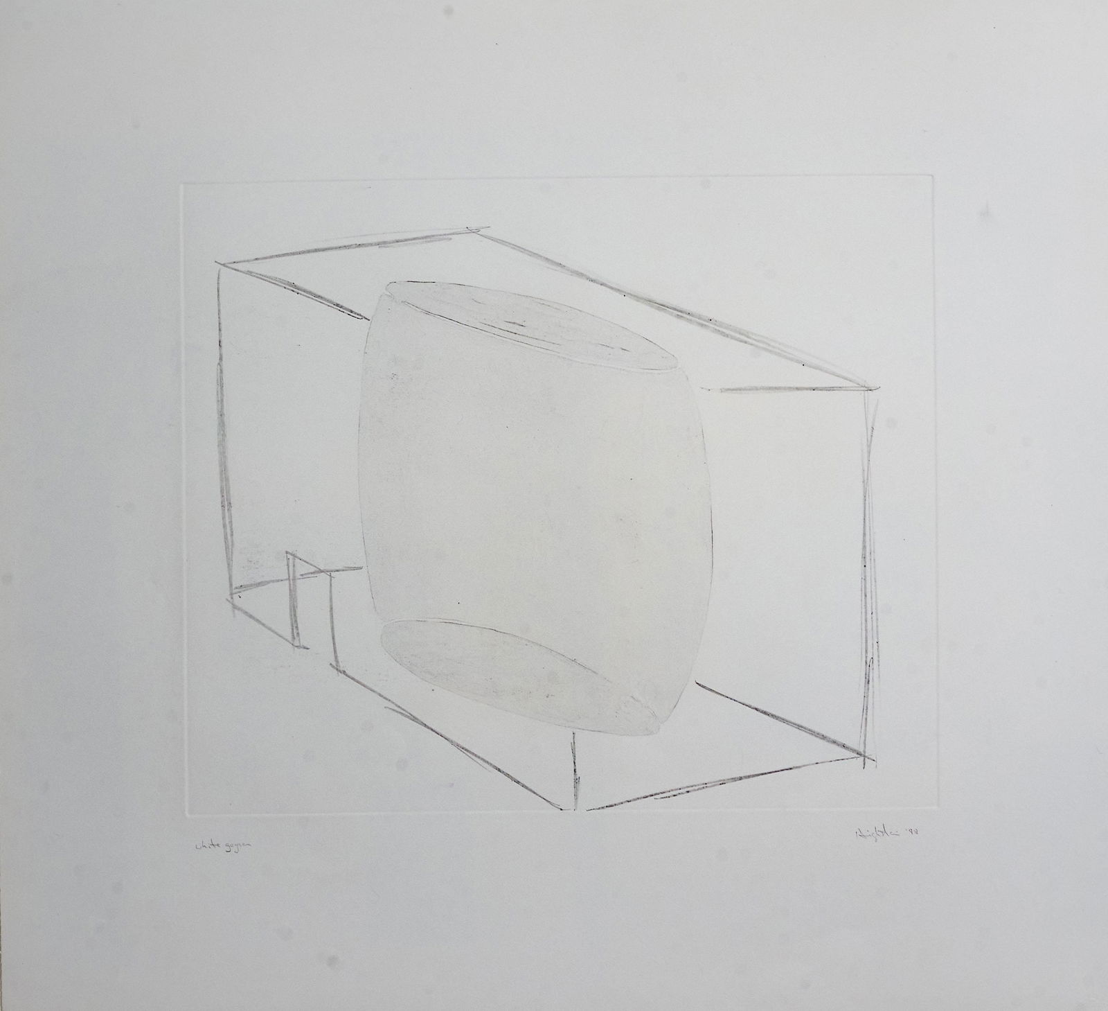 Jene Highstein, American (1942-2014), White Geyser,: Jene HighsteinAmerican (1942-2014)White Geyser, 1998monoprint,signed, titled and dated in pencil lower margin, unframed.33 x 36 inches