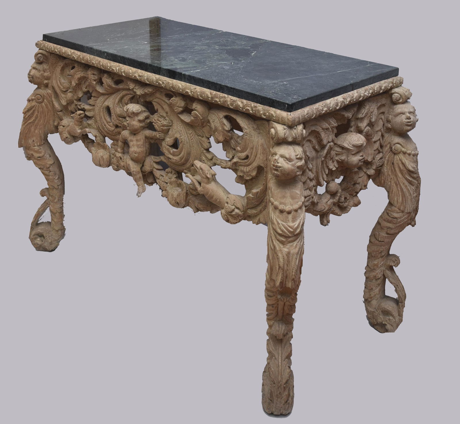 Late 18th Century Continental Marble Top Console 32 x (1 of 1)