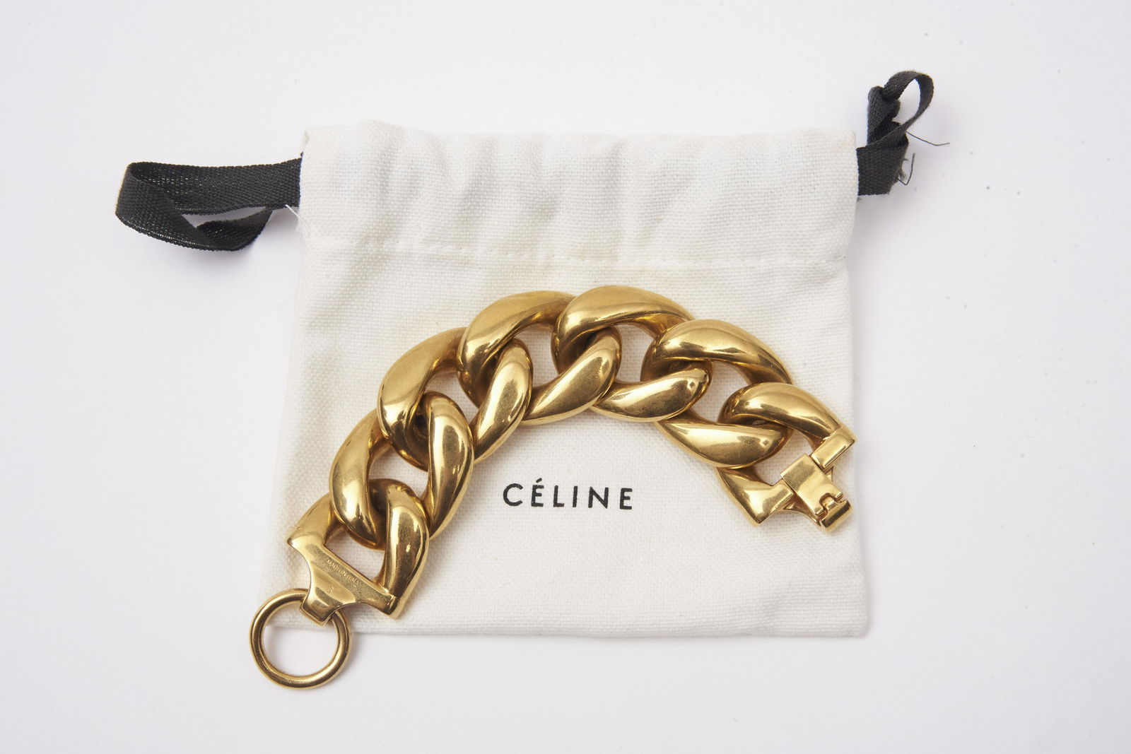 Celine Heavy Gold Finish Bracelet: Celine