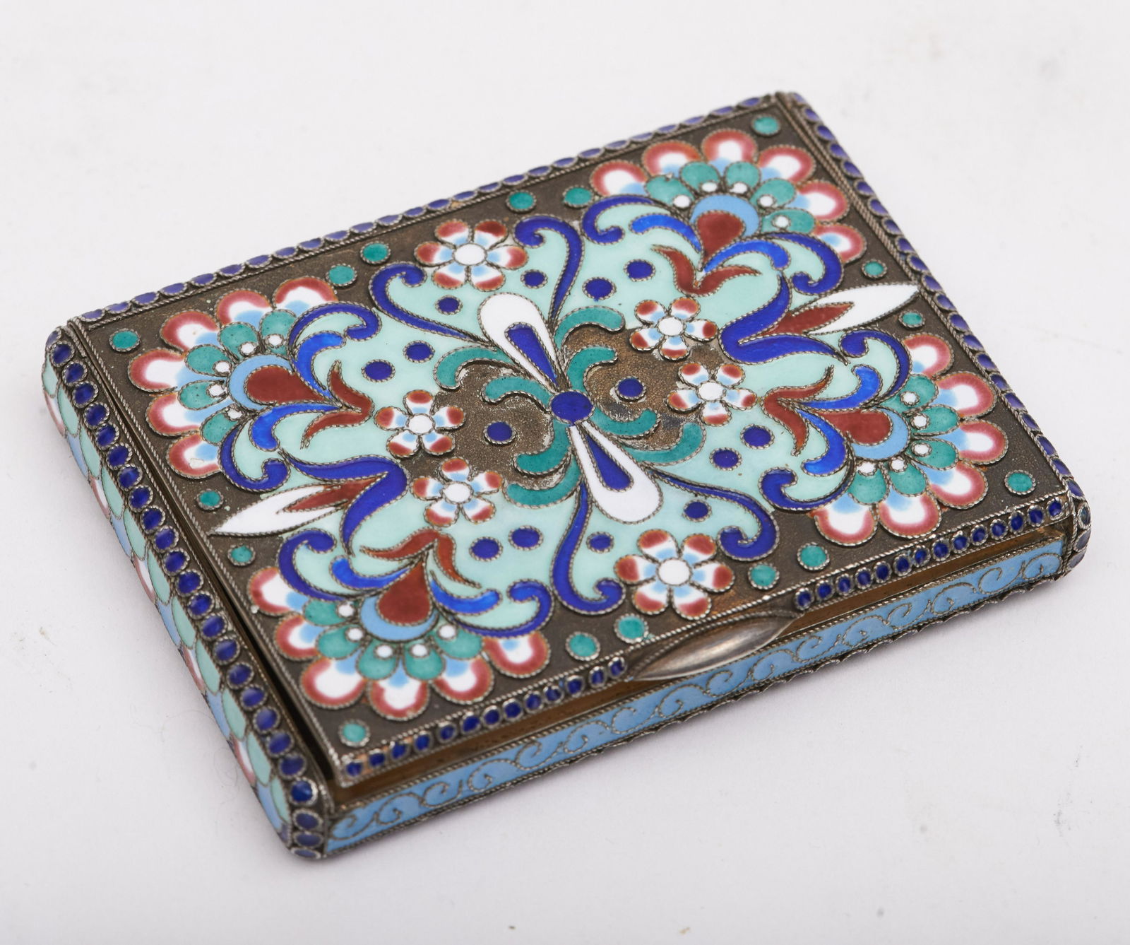 A Russian Silver and Enamel Cigarette Case 3" (1 of 5)