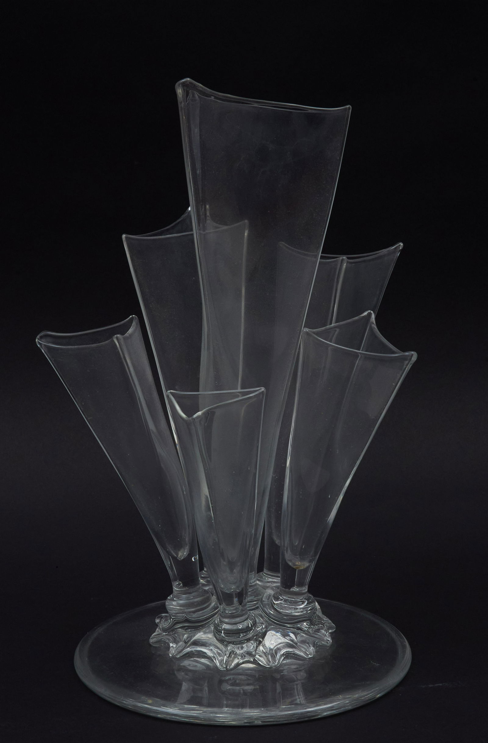 A Steuben Clear Glass 6 Prong "Grotesque" Vase 14" tall (1 of 1)