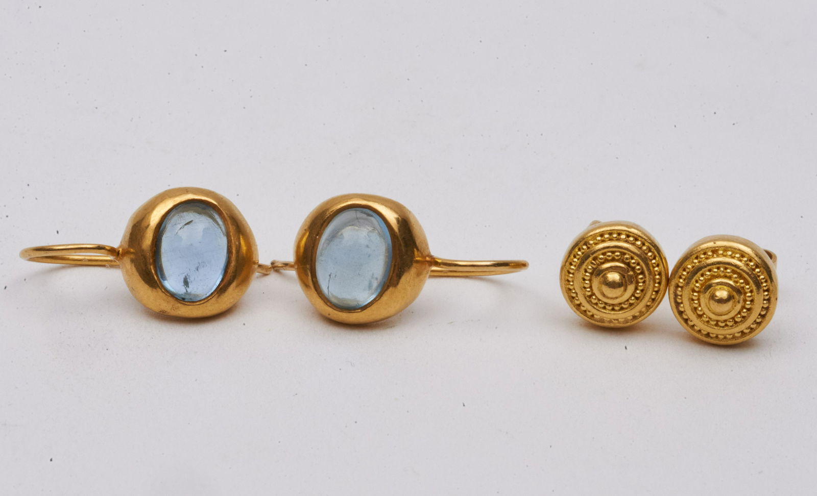 Two Pair of Small 18Kt Gold Earrings (1 of 1)