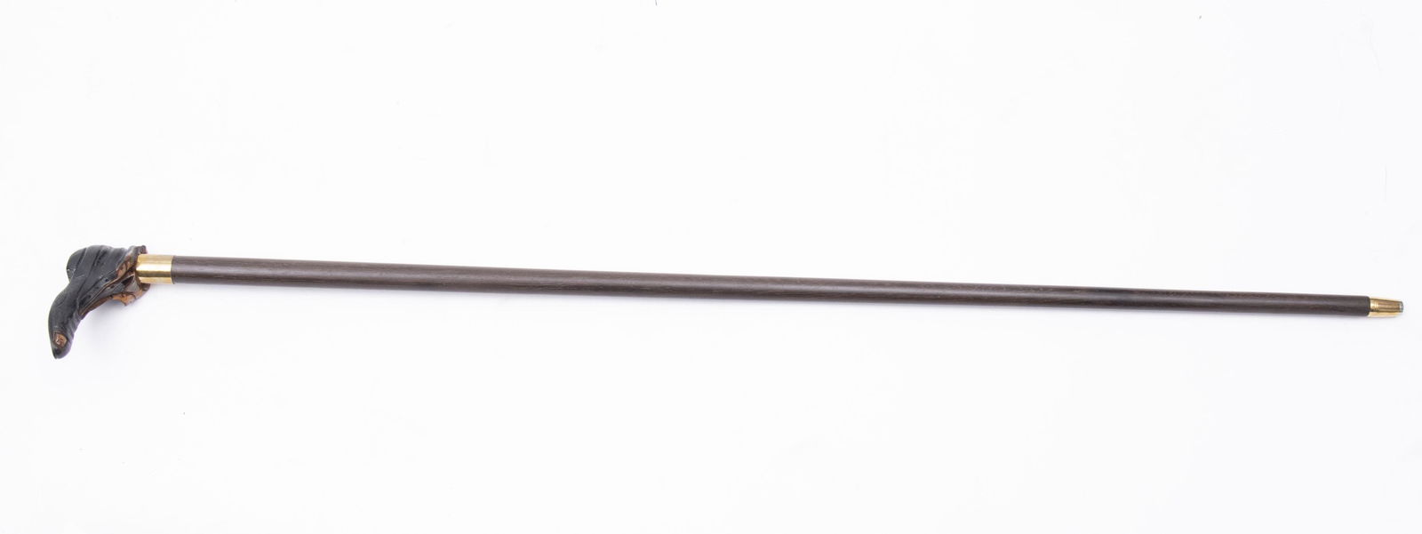A Unique Carved Shoe Walking Cane 34.5" (1 of 2)