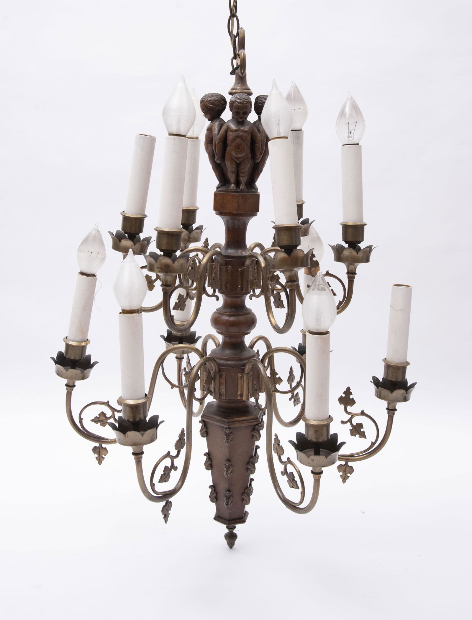 Pair of 1920's Gothic Chandeliers height: 34 inches (1 of 2)