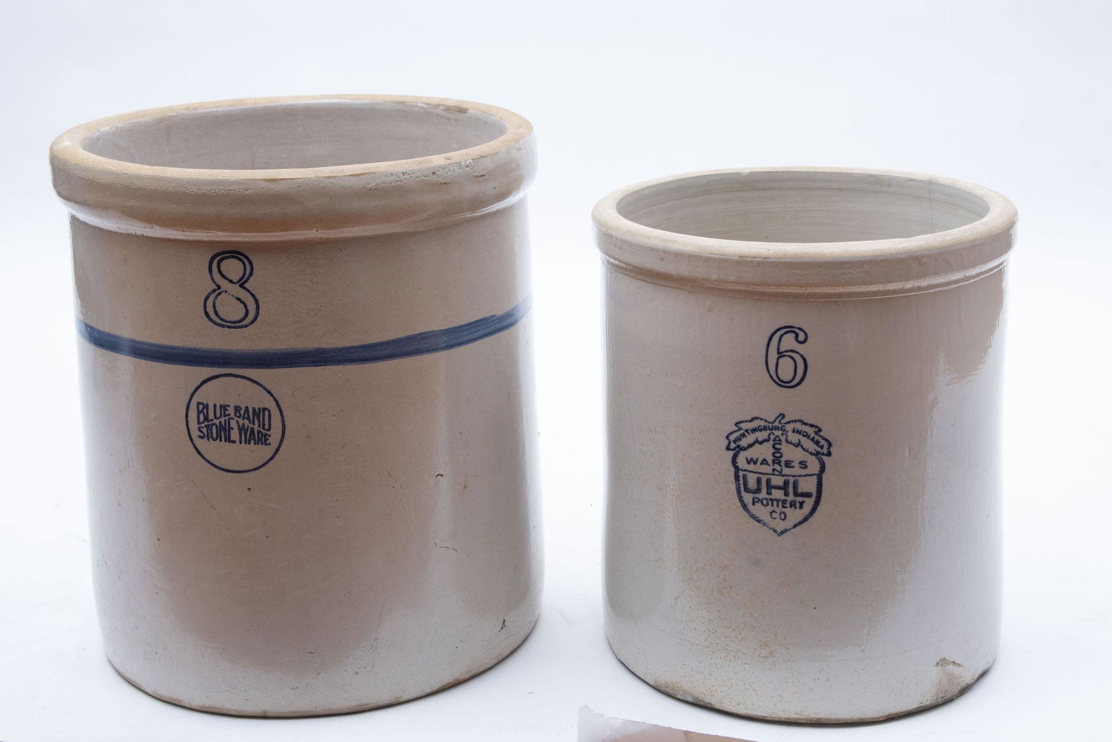 Two Large Antique American Stoneware Crocks: Acornwares (1 of 1)