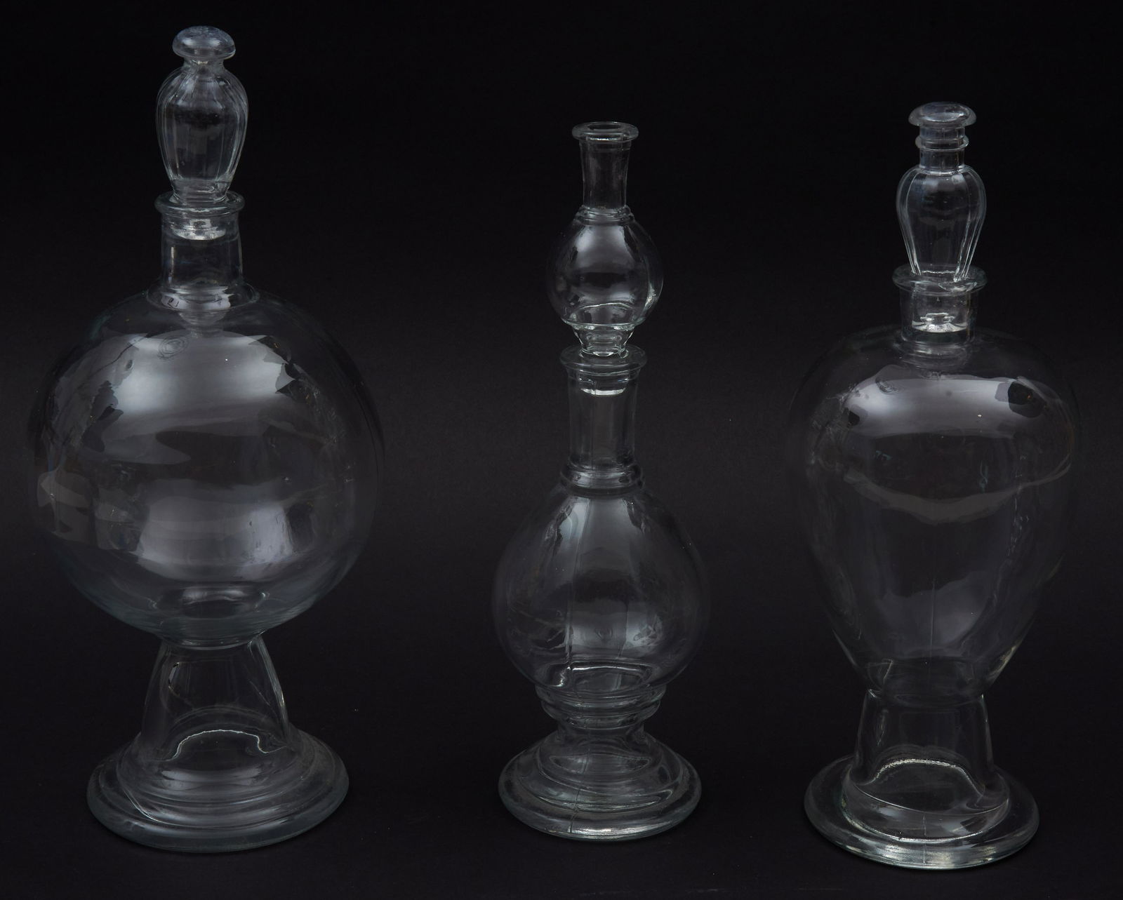3 Vintage Glass Apothecary Jars in Graduated Sizes (1 of 1)