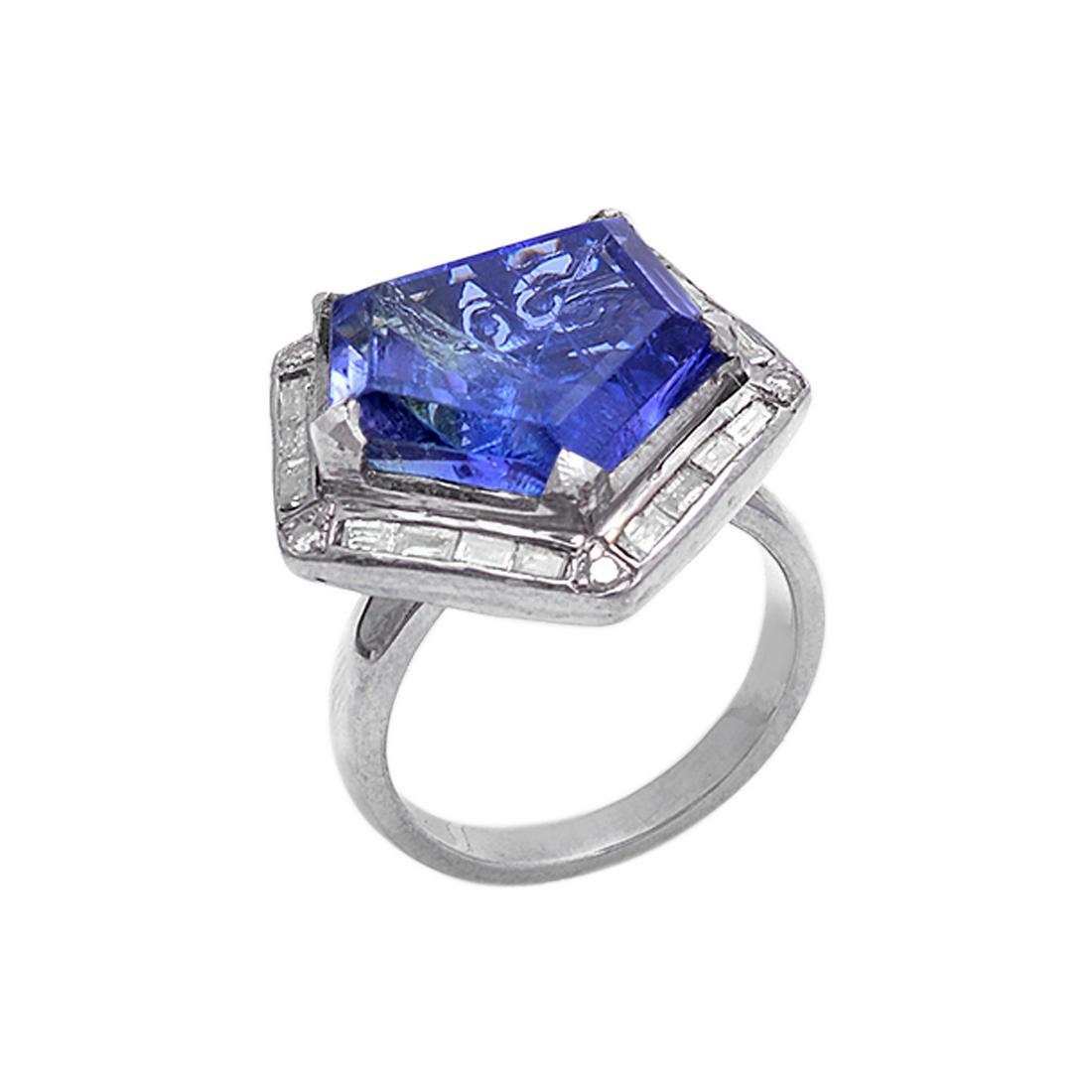 Sterllng Silver Tanzanite Fancy Cut Diamond Handmade (1 of 3)