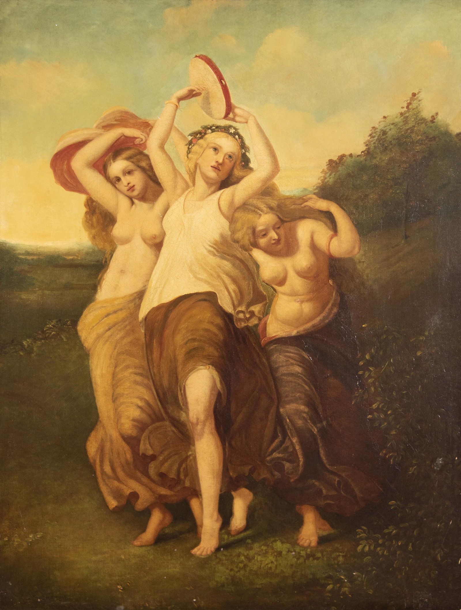 William Edward Frost, United Kingdom (1810-1877), The: William Edward Frost United Kingdom, (1810-1877) The Three Graces oil on canvas signed lower left, gilt-framed. 34 x 27 inches