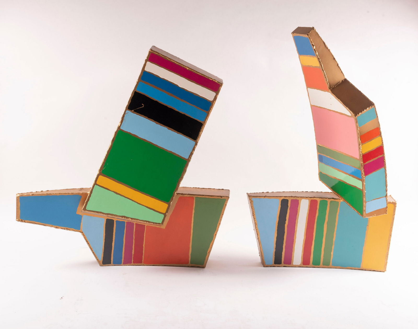 Brother Mel Meyer, St. Louis , Untitled, two piece: Brother Mel MeyerSt. LouisUntitled, two piece sculptureenamelled metal wall mounted sculpture38 x 24 x 13 inches; 34 x 33 x 7 inches