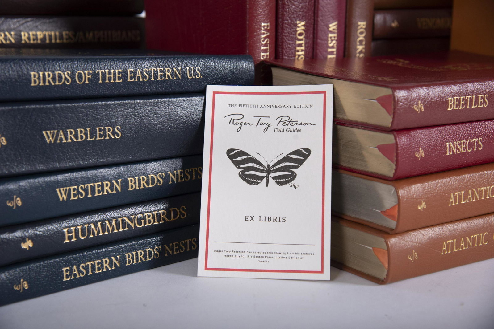 Fiftieth Anniversary Edition Roger Tory Peterson Field: Fiftieth Anniversary Edition Roger Tory Peterson Field Guides Set of 48 Easton Press leather bound collector's Lifetime edition field guides by Roger Tory Peterson. Includes titles such as "South