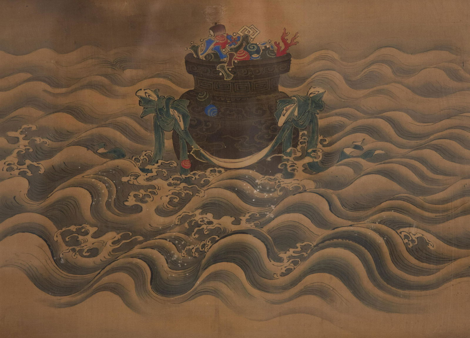 , Japanese 18th-19th Century, Stylized Vessel Amid (1 of 3)