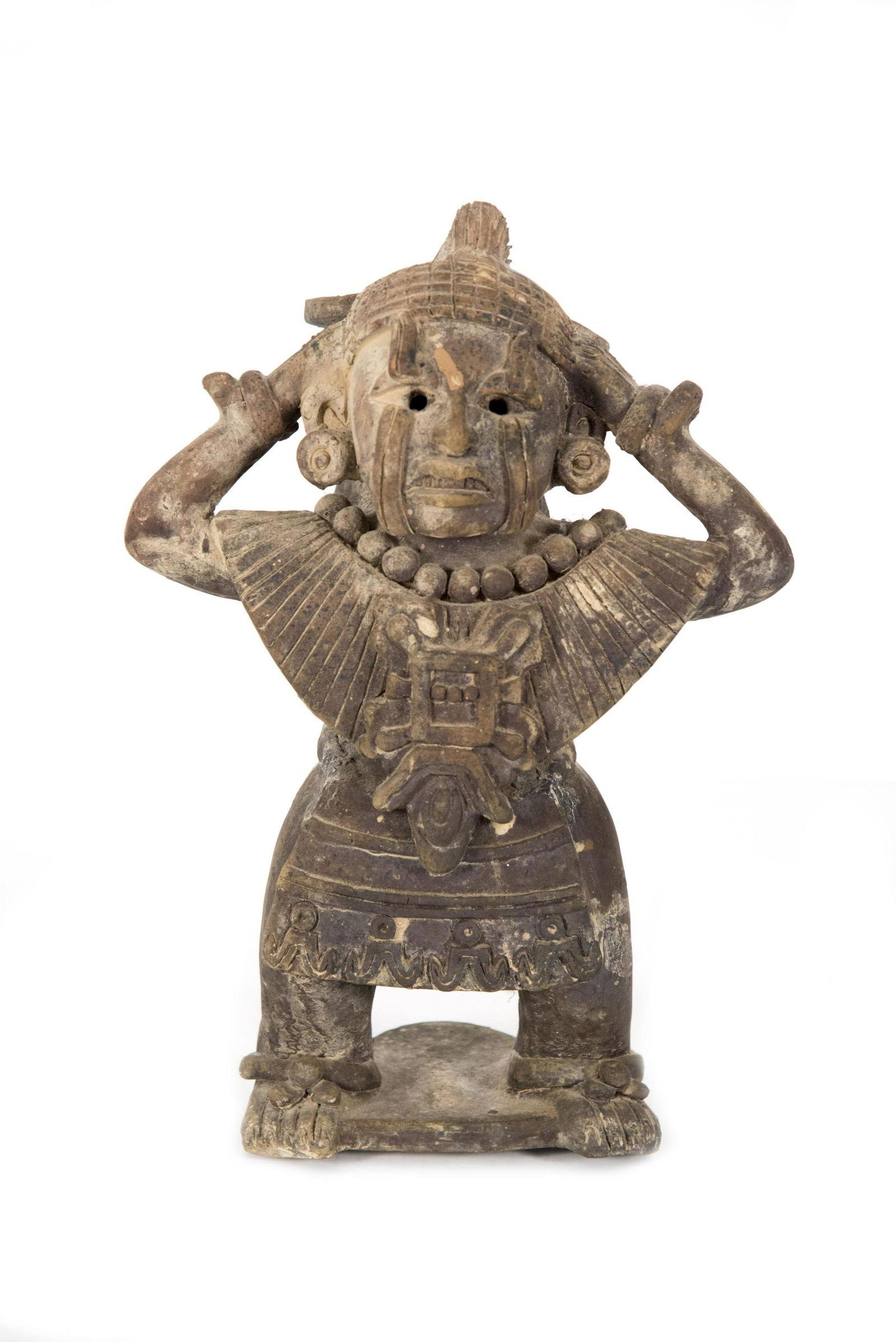 Incan Carved Pottery Figure of a Water Carrier Height: (1 of 2)