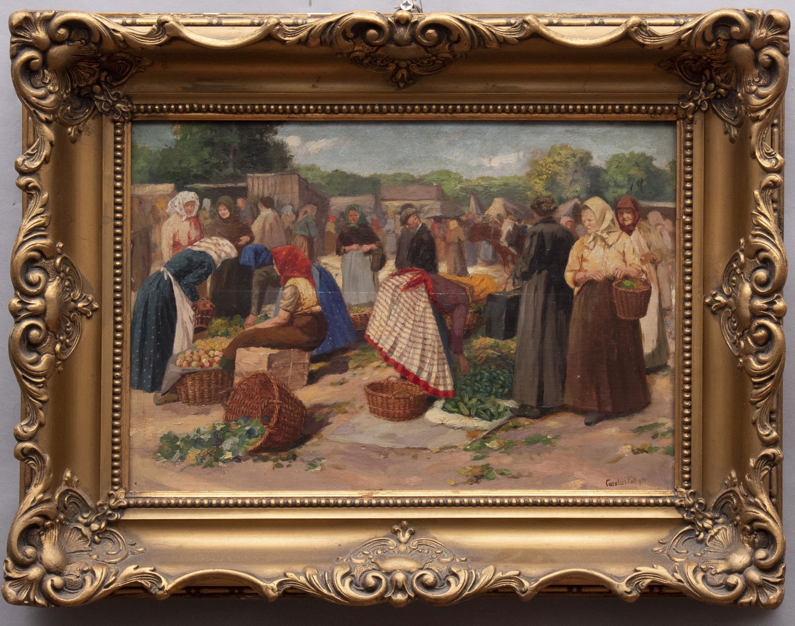 Carolus Pallyia, Hungary (1875-1930), Market Scene, oil (1 of 1)