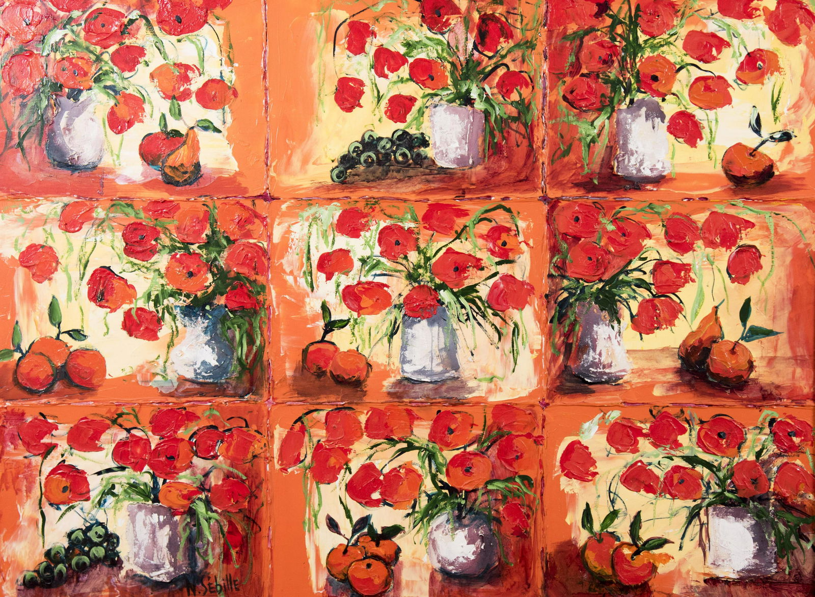 Nicole Sebille, French , Les Deux Poires, oil on canvas (1 of 4)