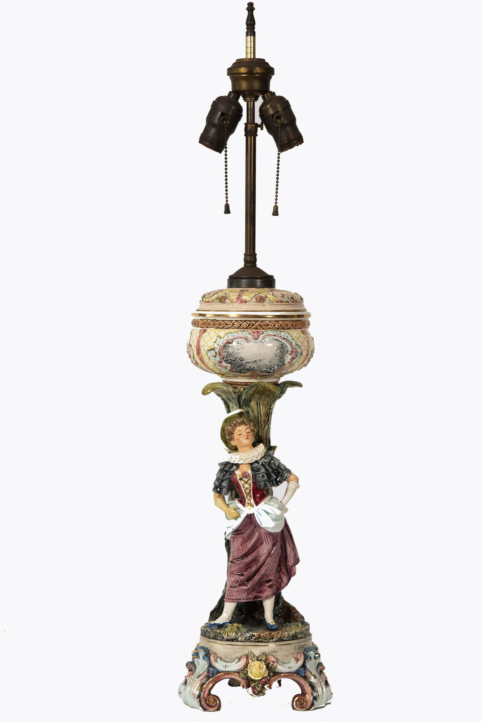 A Continental Majolica Table Lamp (1 of 3)