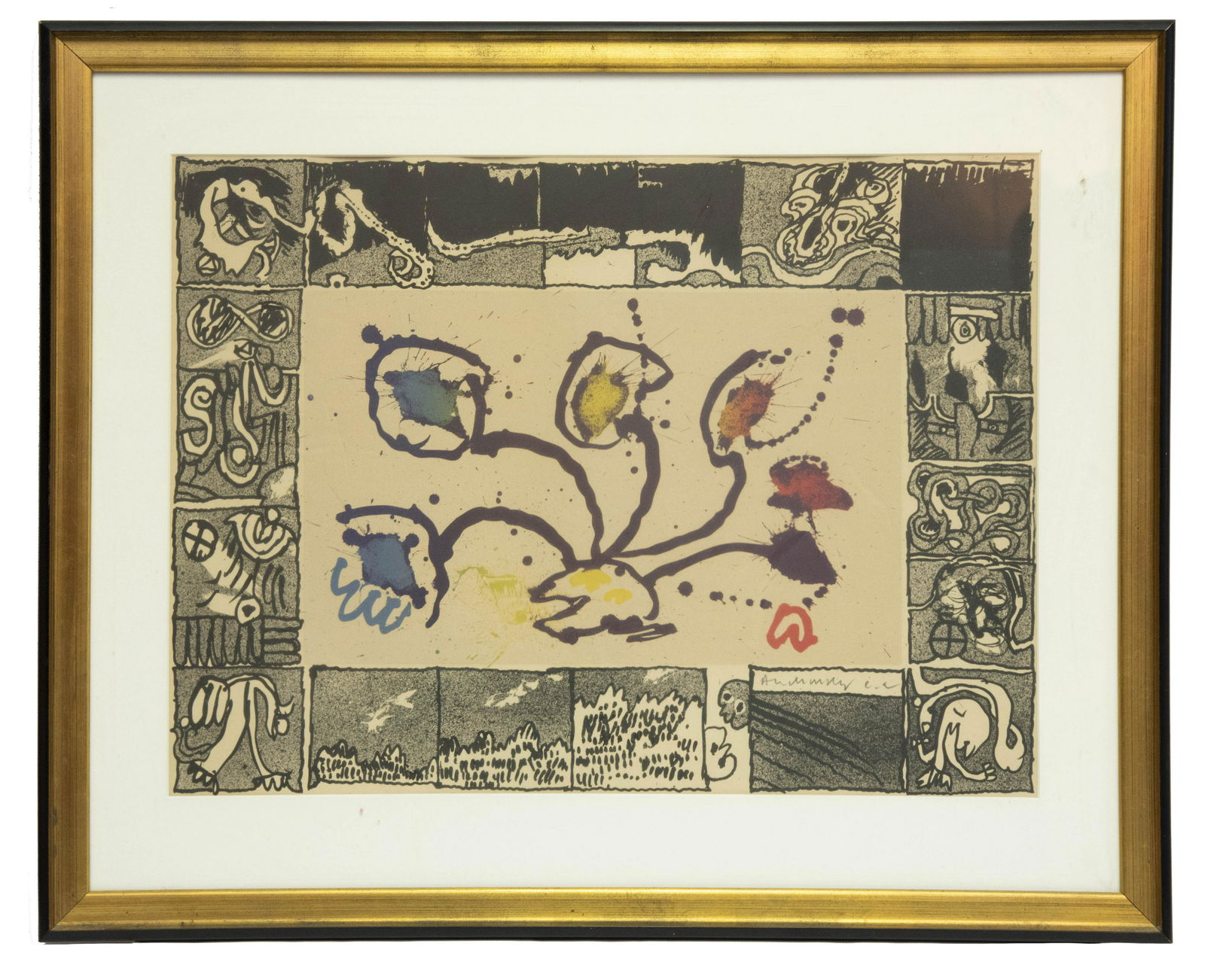 Pierre Alechinsky, Belgian (b. 1927), Untitled, color (1 of 4)