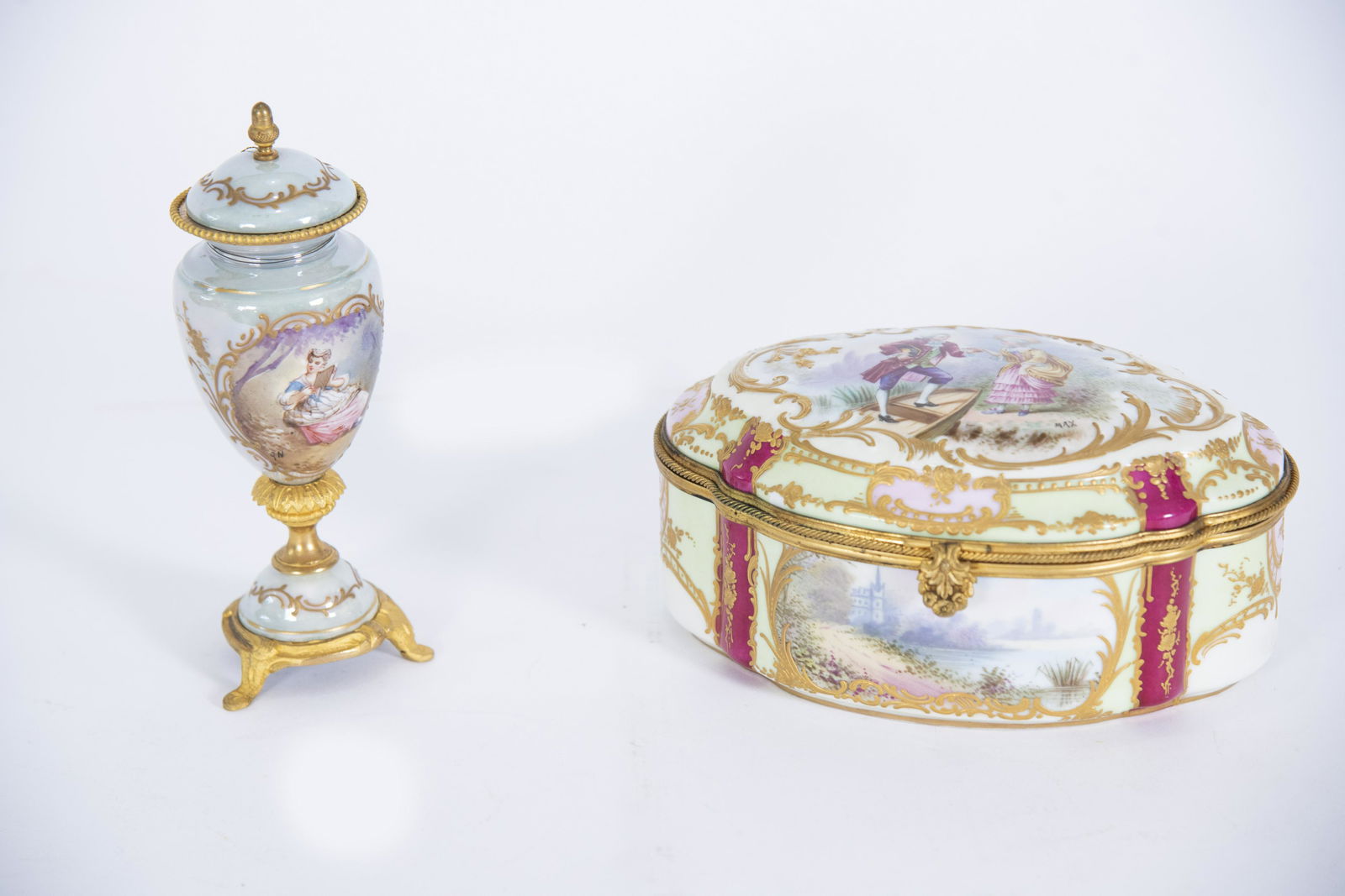 Two Continental Porcelain Pieces, French Box and (1 of 5)