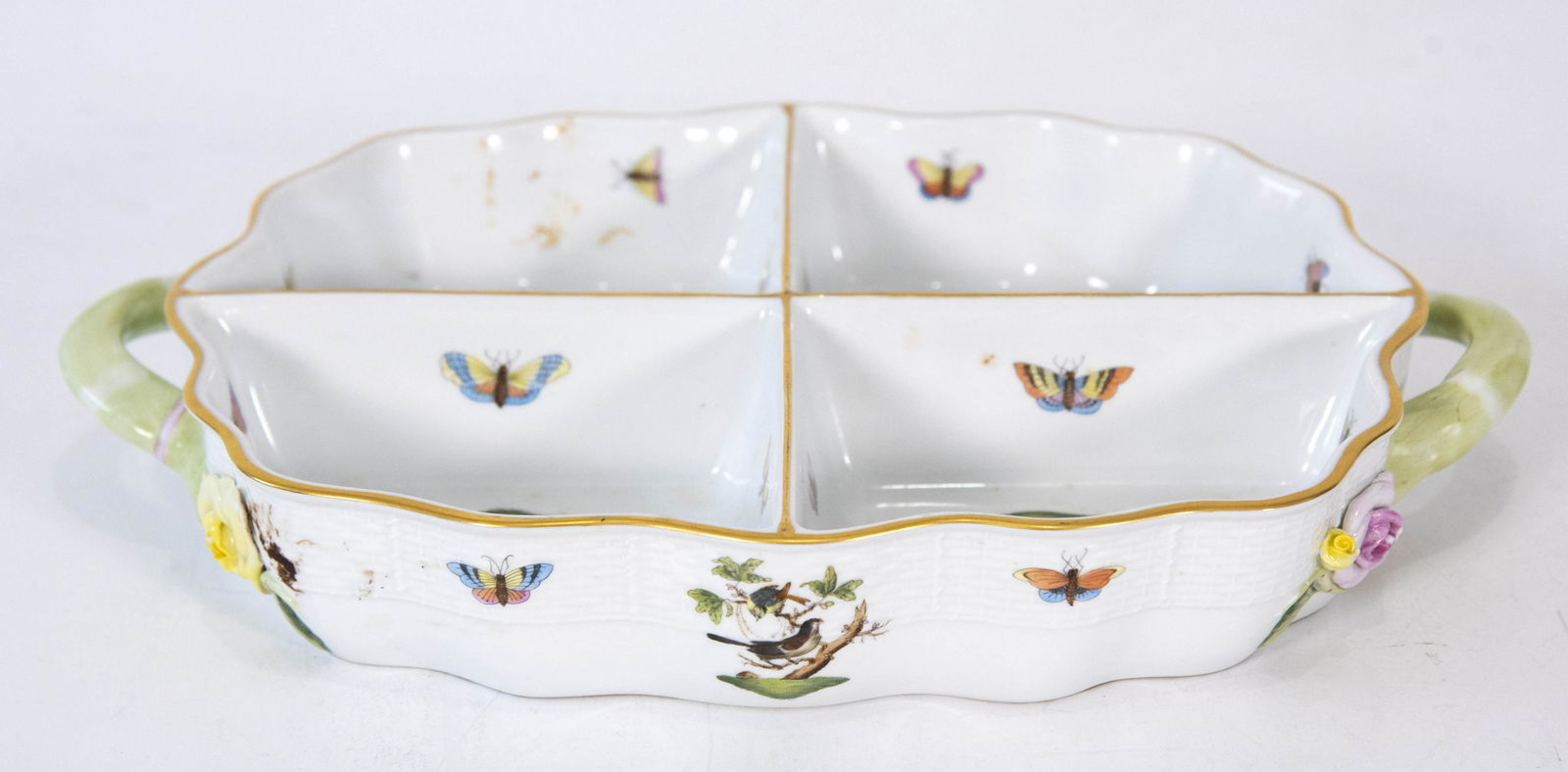 A Herend Condiment Dish, Rothschild Bird Pattern (1 of 6)