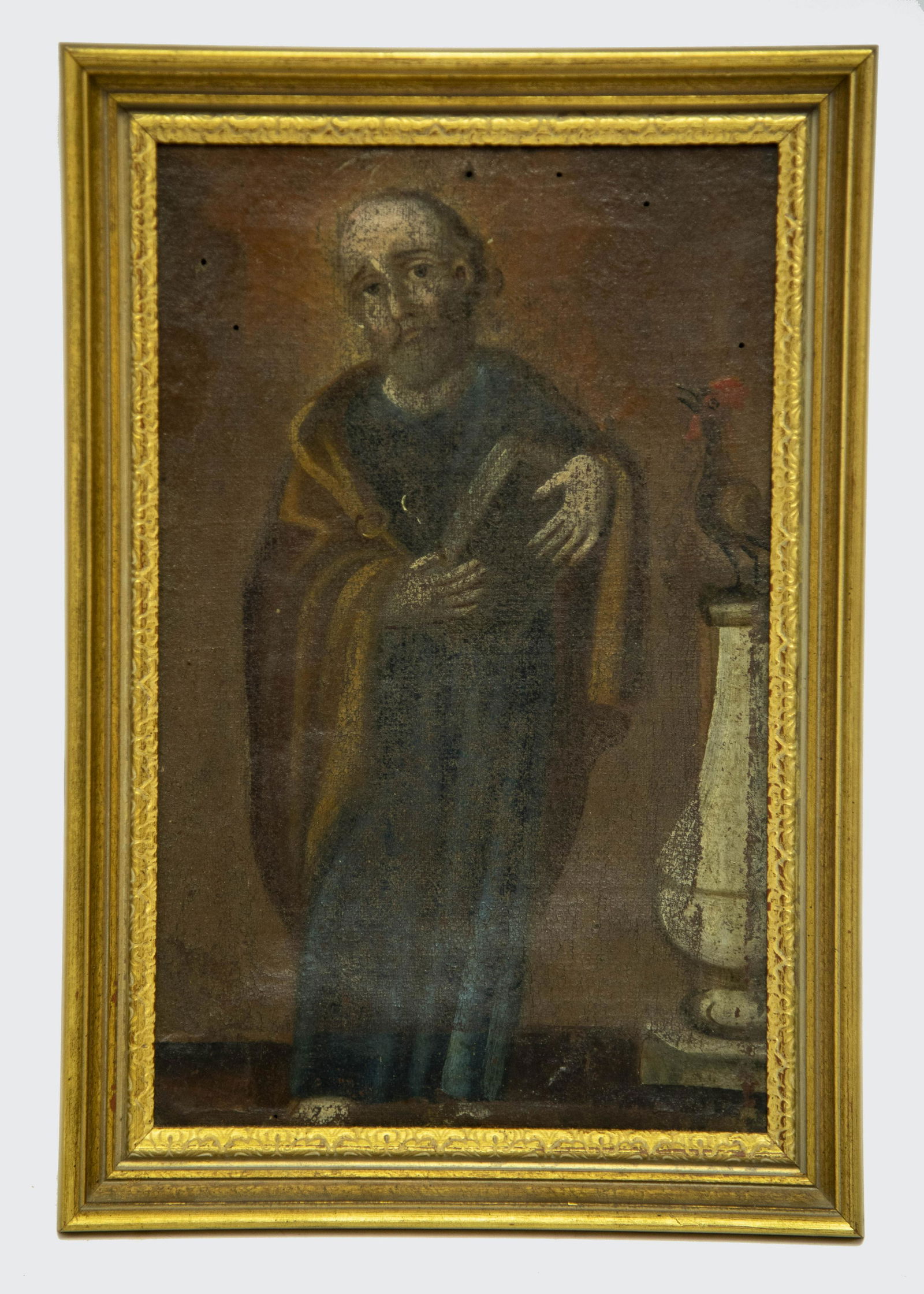 , Spanish Colonial , Saint with Rooster Book and Key, (1 of 3)