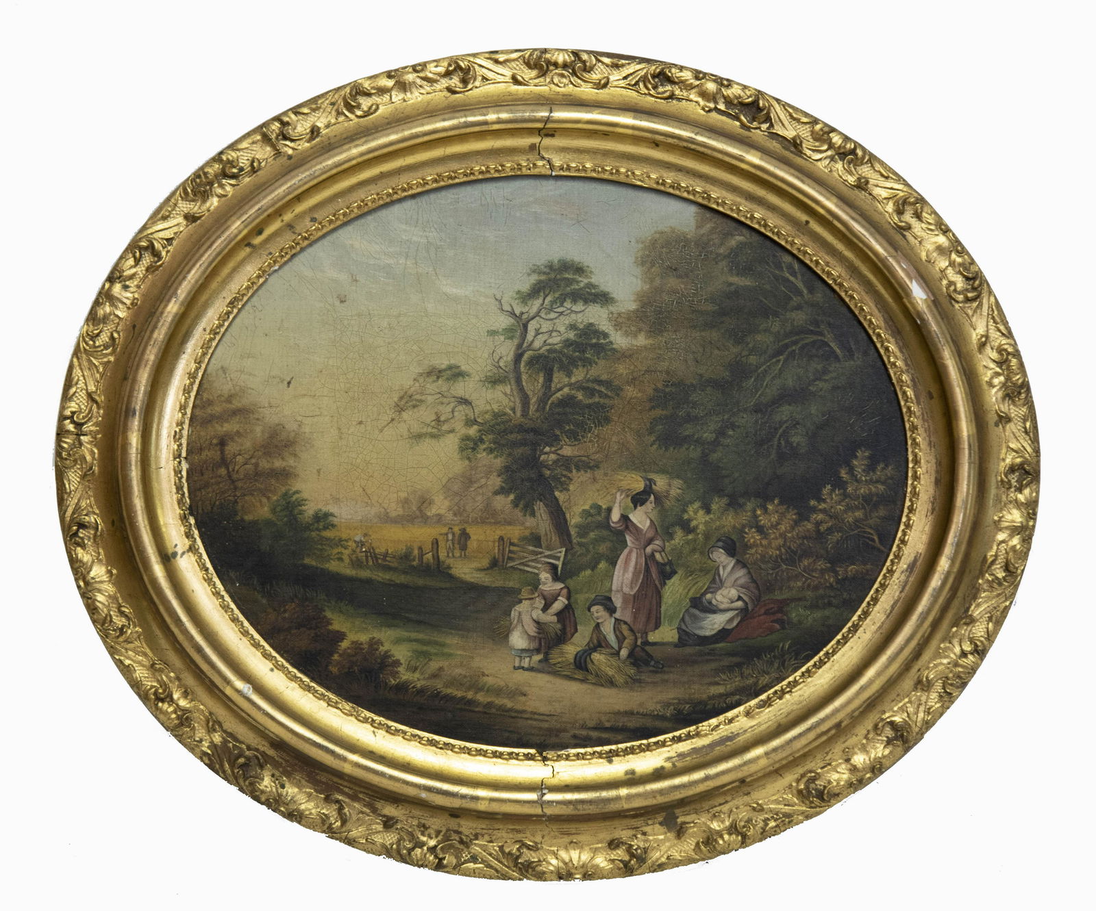 , American School 19th Century, Primitive Scene of (1 of 3)