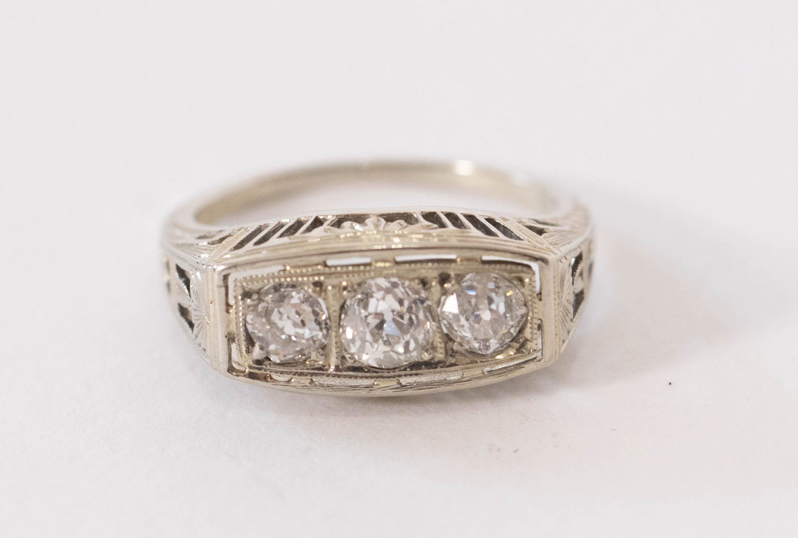 Edwardian Three Stone Diamond Ring (1 of 4)
