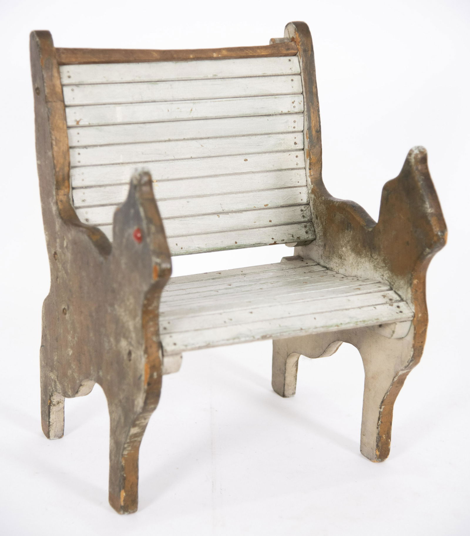 Folk Art Child's Chair Height: 19 inches; Width: 13 3/4 (1 of 3)