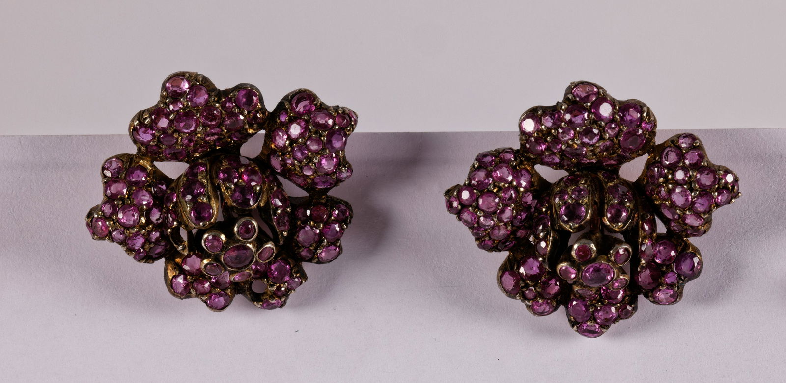Antique Pink Sapphire Floral Earrings (1 of 2)