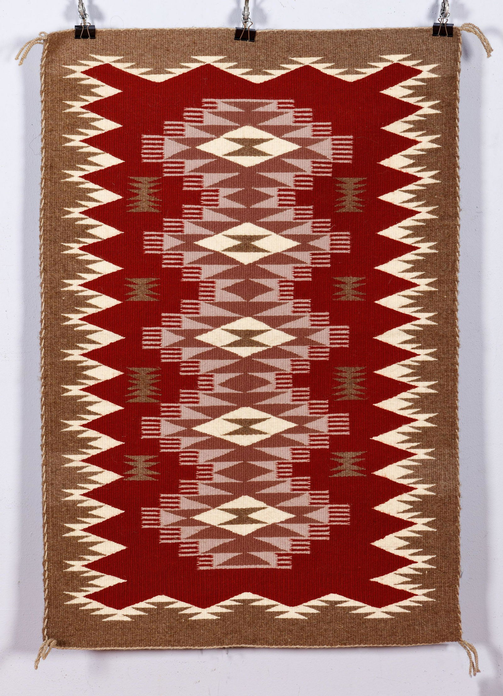 Geometric Stepped Diamond Pattern Navajo Rug (1 of 1)