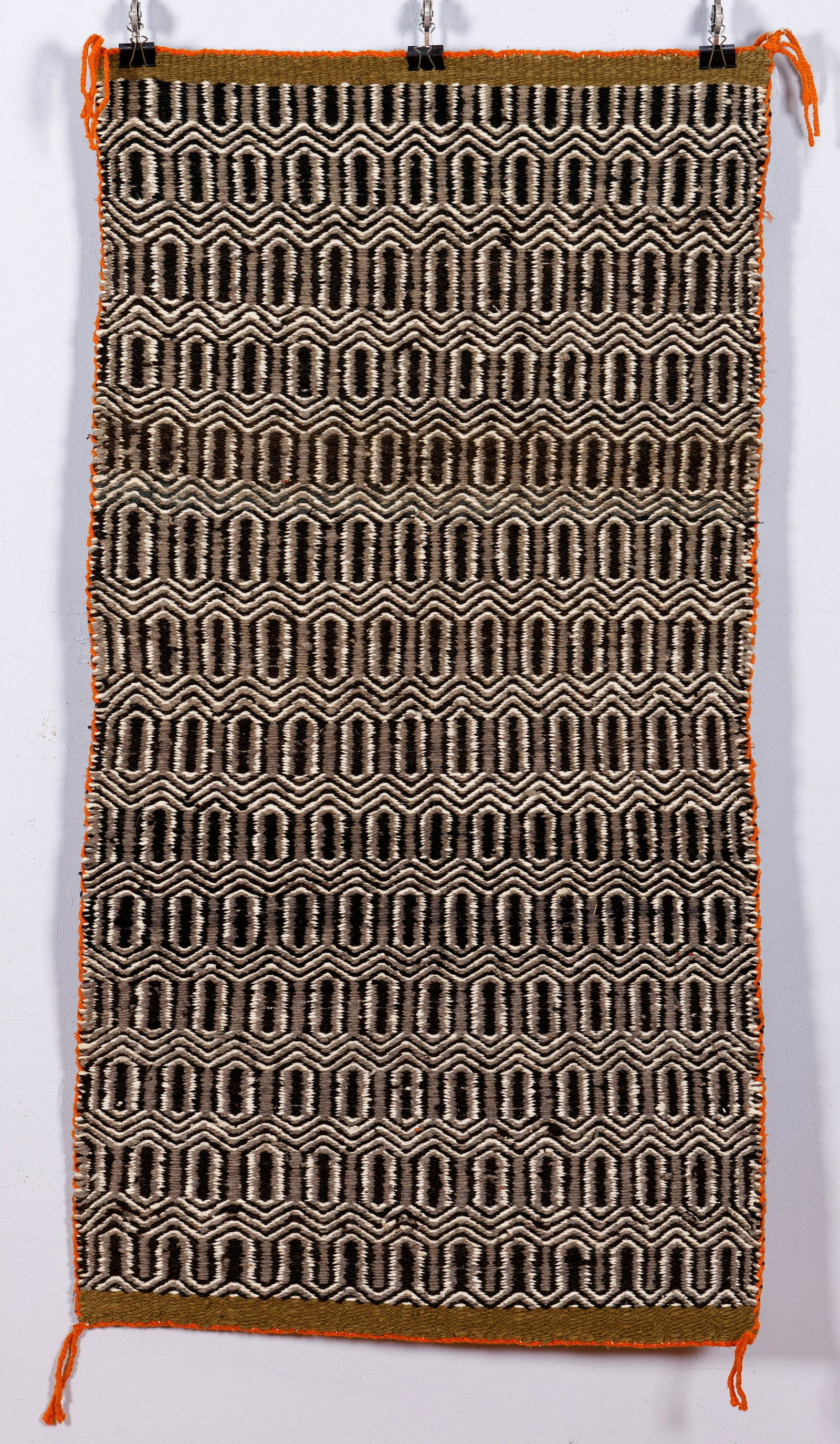 Waves and Circle Patterned Handwoven Rug (1 of 1)