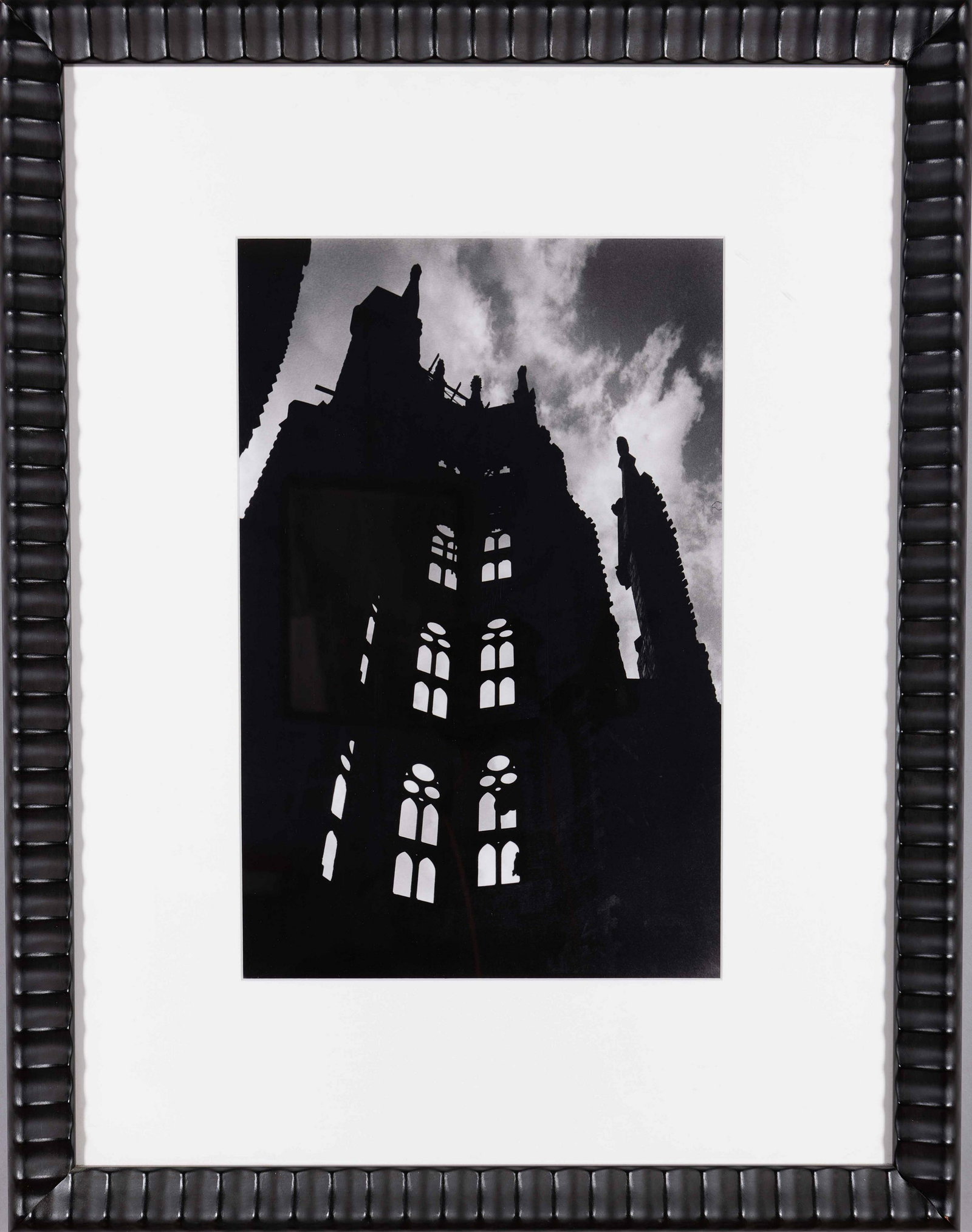Anthony May, 20th-21st century, Sagrada Familia,: Anthony May 20th-21st century Sagrada Familia, Barcelona 1993 (negative), printed 2000 gelatin silver print signed and dated lower left, framed. Exhibited: Secret Cities, Extraordinary Urban Photograp