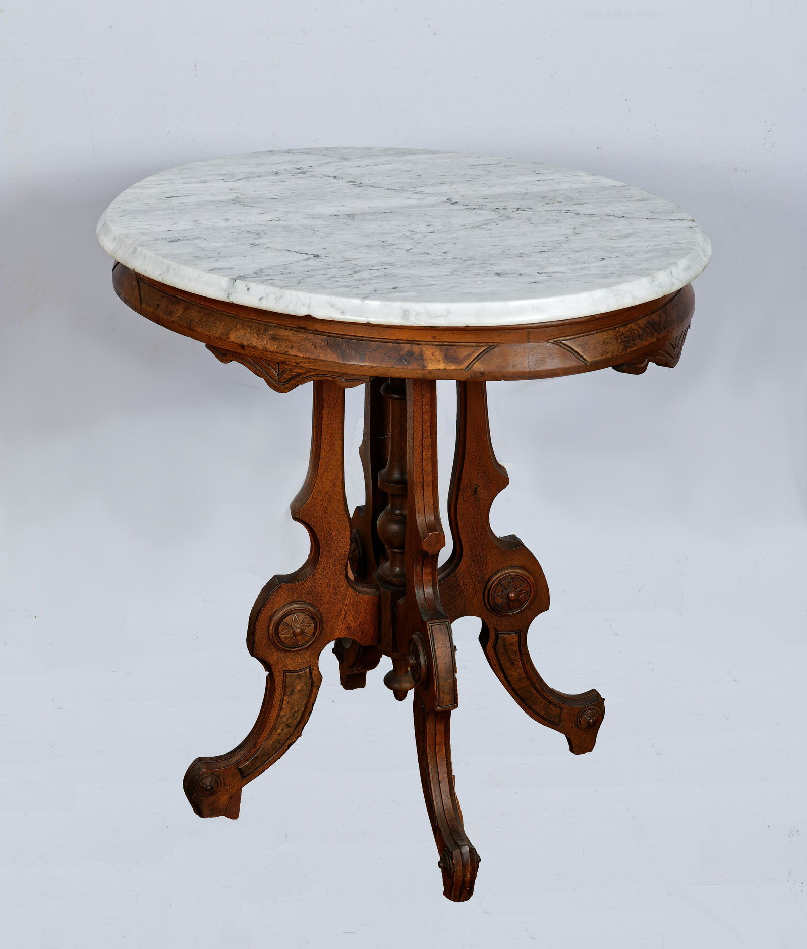 Antique Victorian Marble Top Side Table height: 29'' (1 of 1)