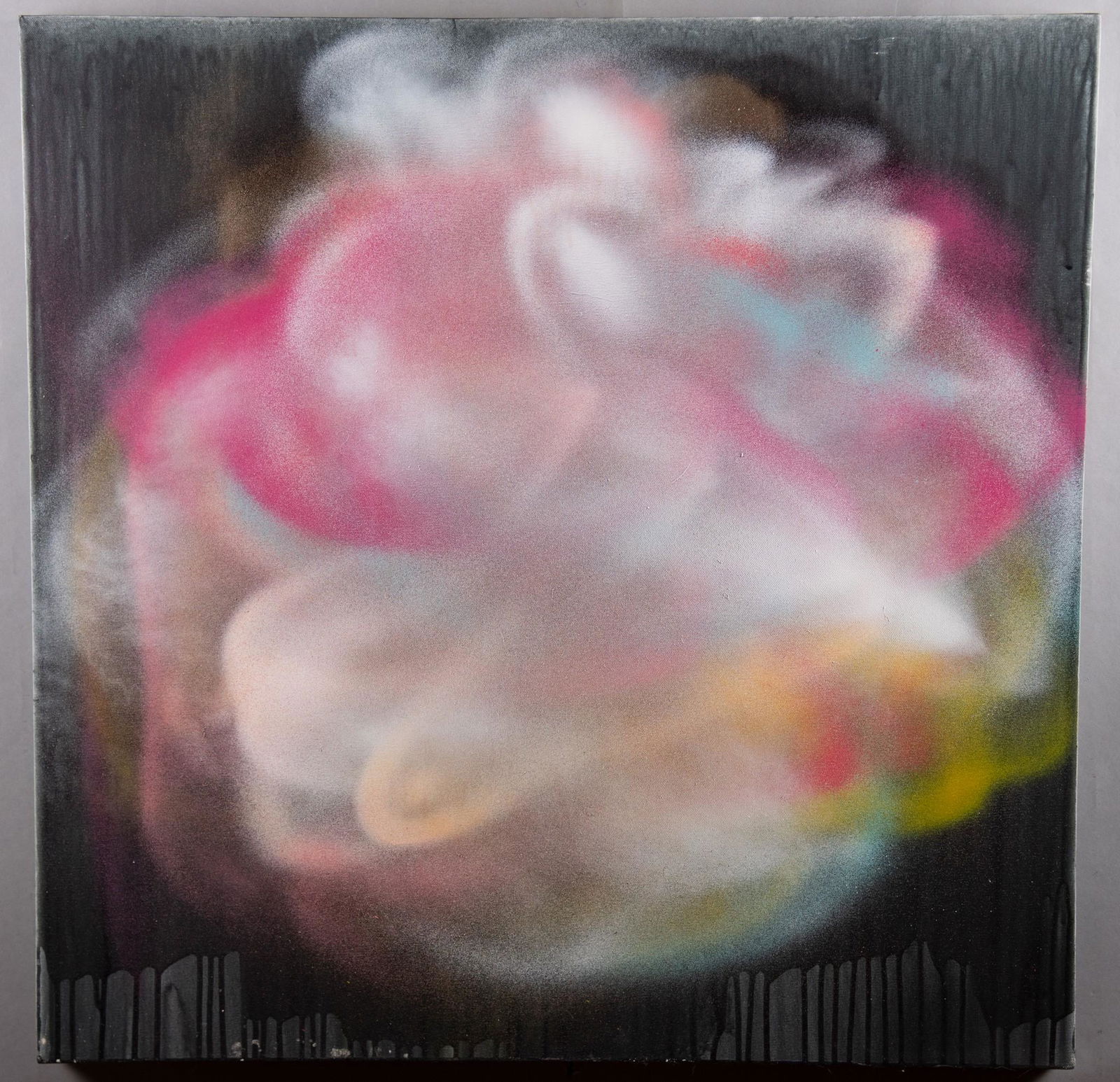 J. B. Nearsy, St. Louis, spray paint and enamel on: J. B. Nearsy, St. Louis, spray paint and enamel on canvas, "The Moon'll Show You", size 30 x 30 inches.