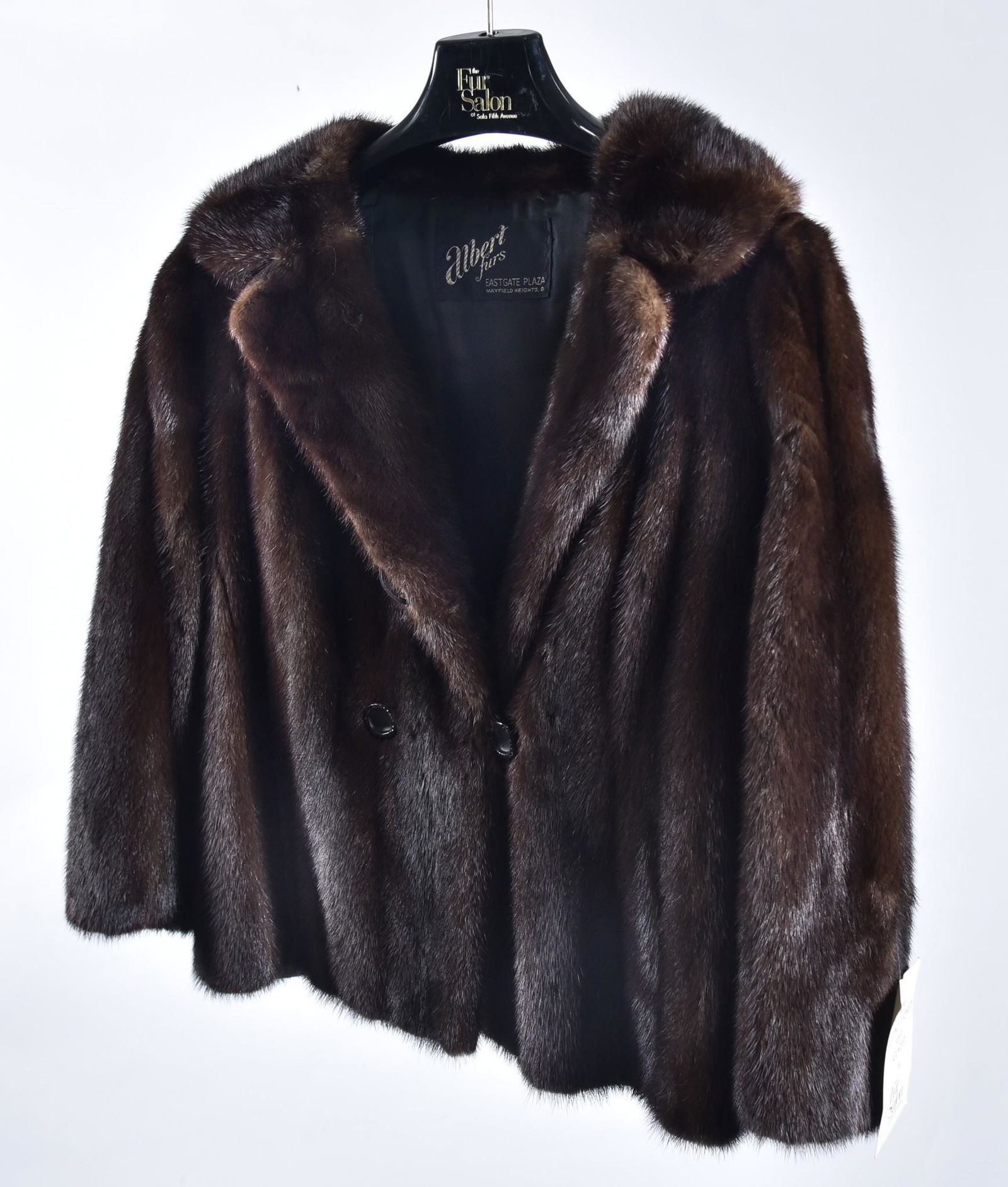 Natural Ranch Mink Coat with Crystal Dyed Fox Tuxedo (1 of 2)