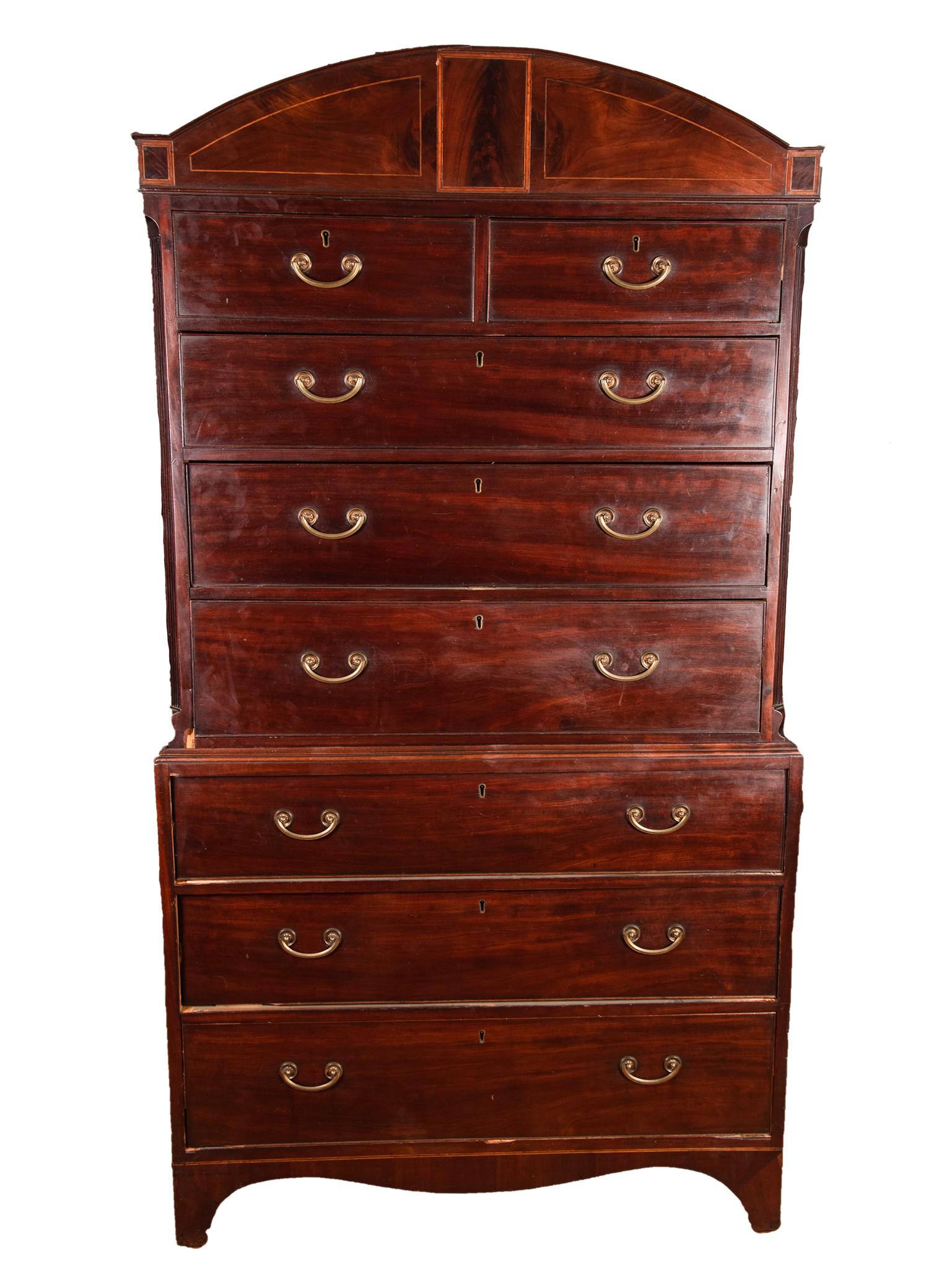 Antique English Mahogany Chest On Chest (1 of 1)